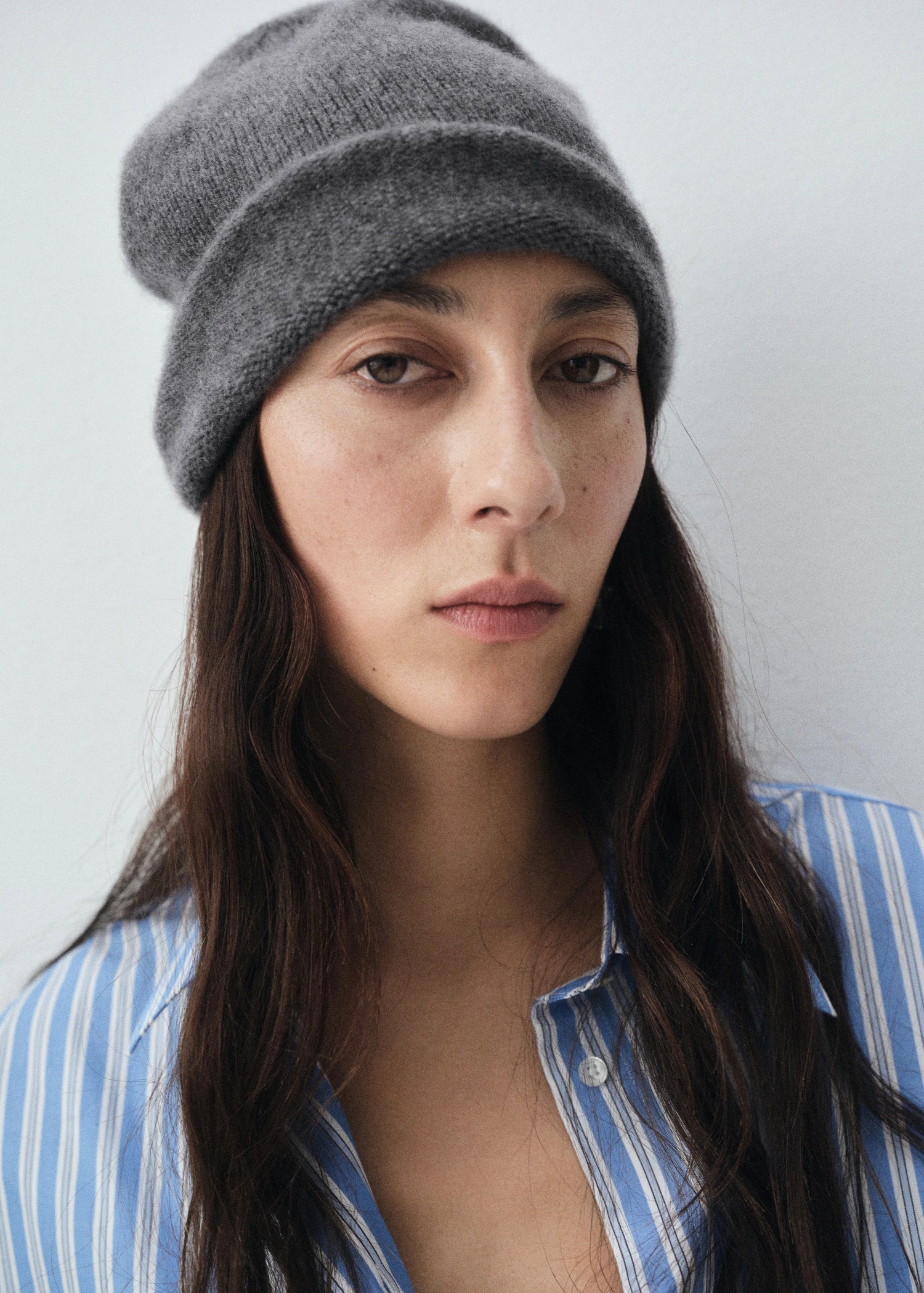 100% Cashmere Beanie Medium Heather Grey