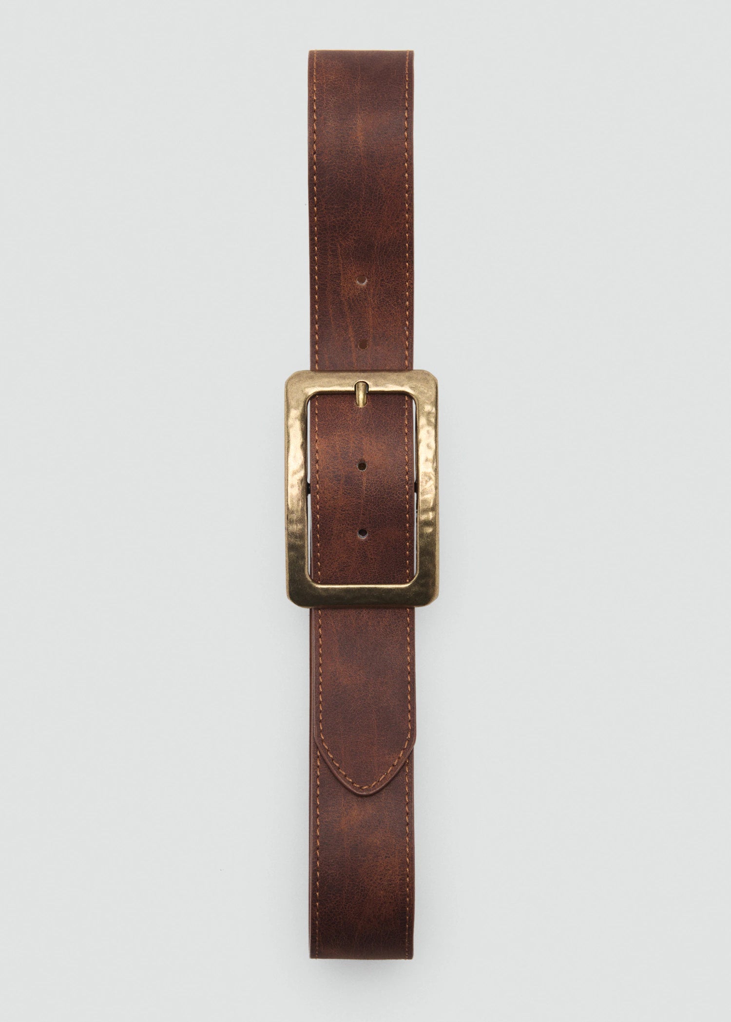 Textured Square Buckle Belt