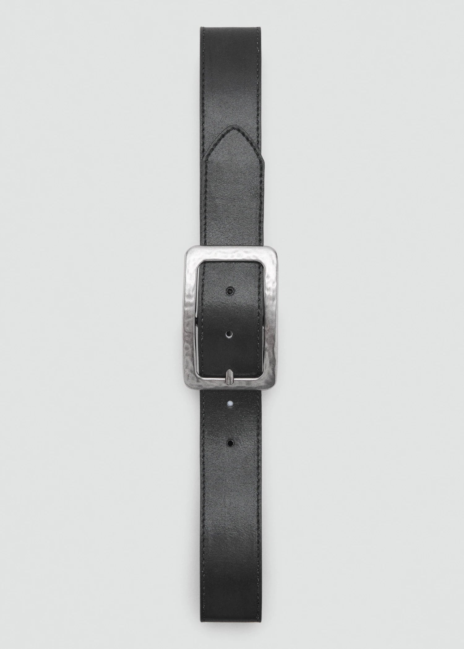 Textured Square Buckle Belt