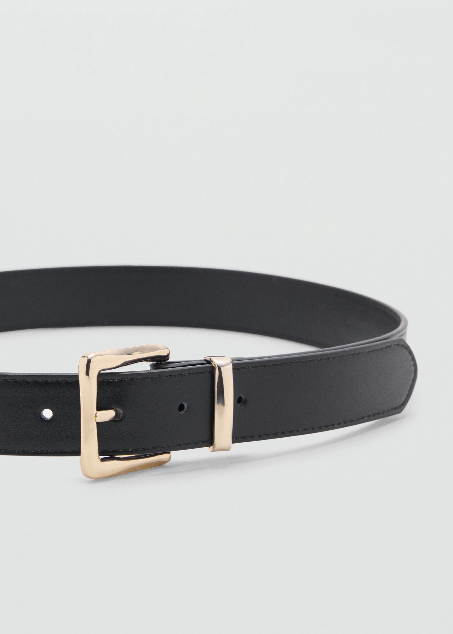 Stitched Belt With Square Buckle