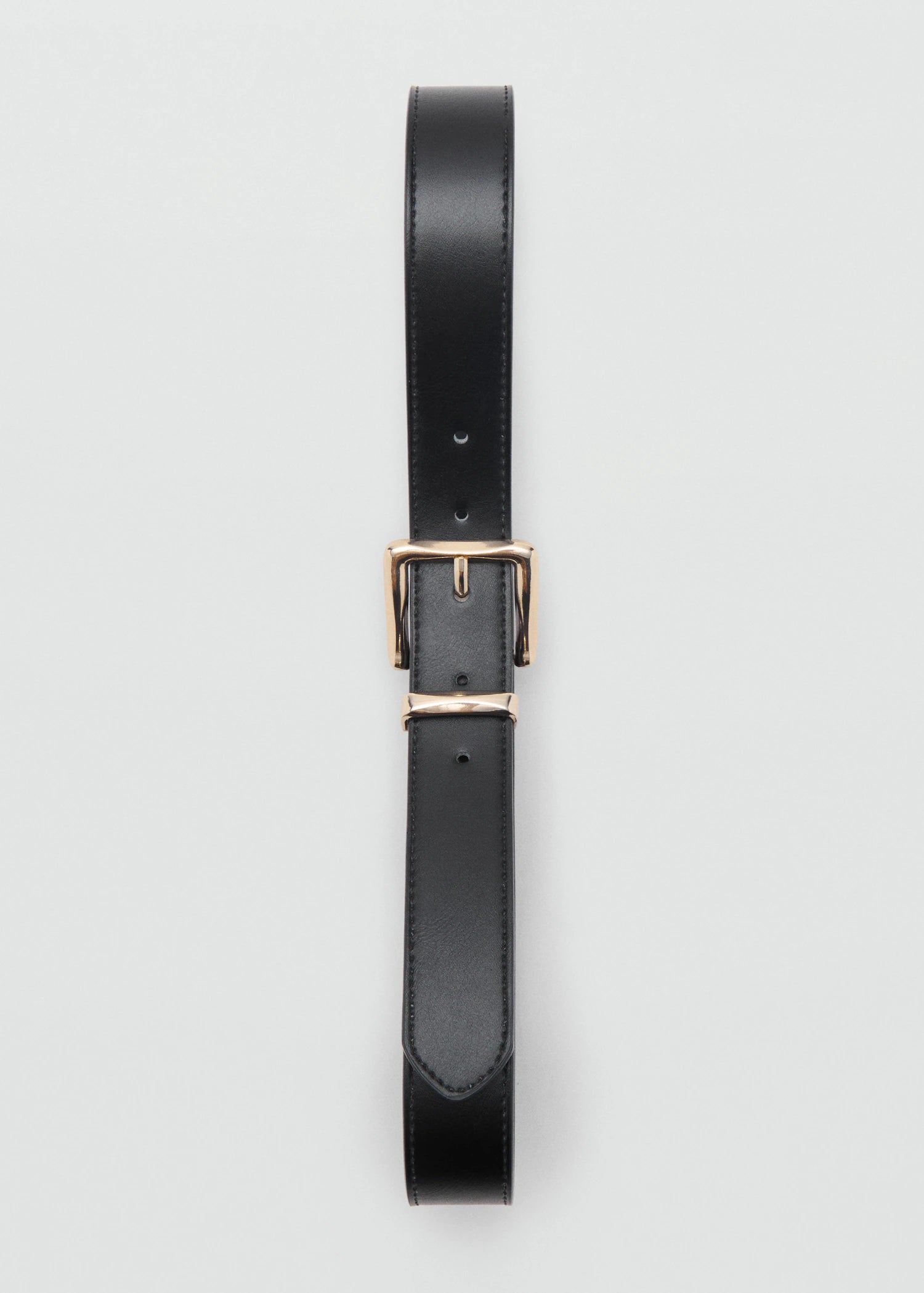 Stitched Belt With Square Buckle