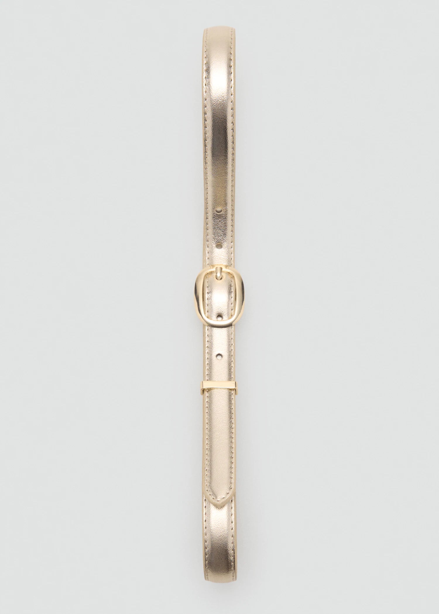 Metallic Belt With Oval Buckle