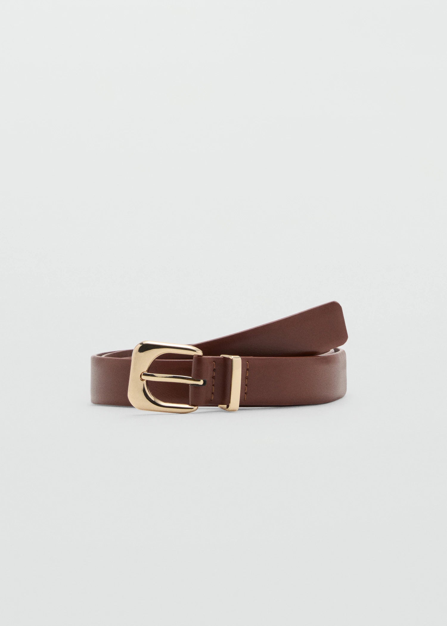 Leather Effect Belt With Buckle