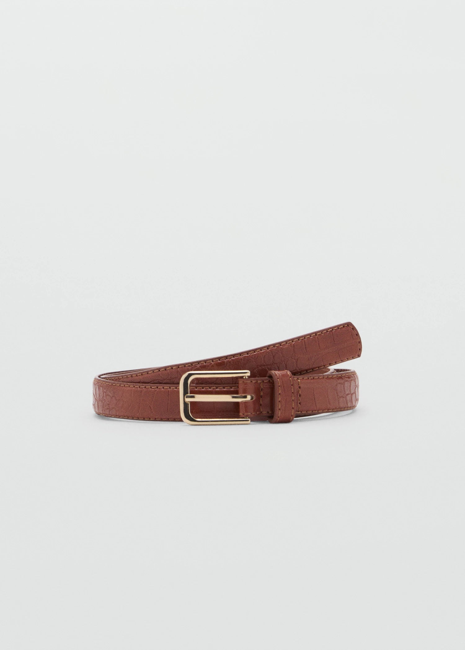 Fine Croco Leather Effect Belt