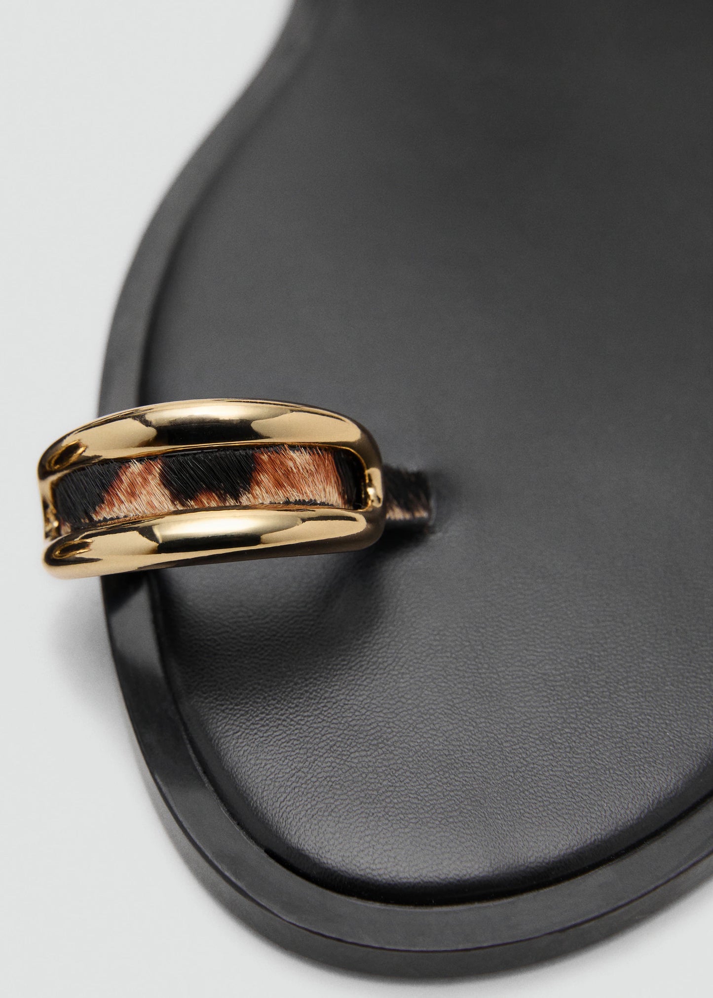 Animal Print Leather Sandals