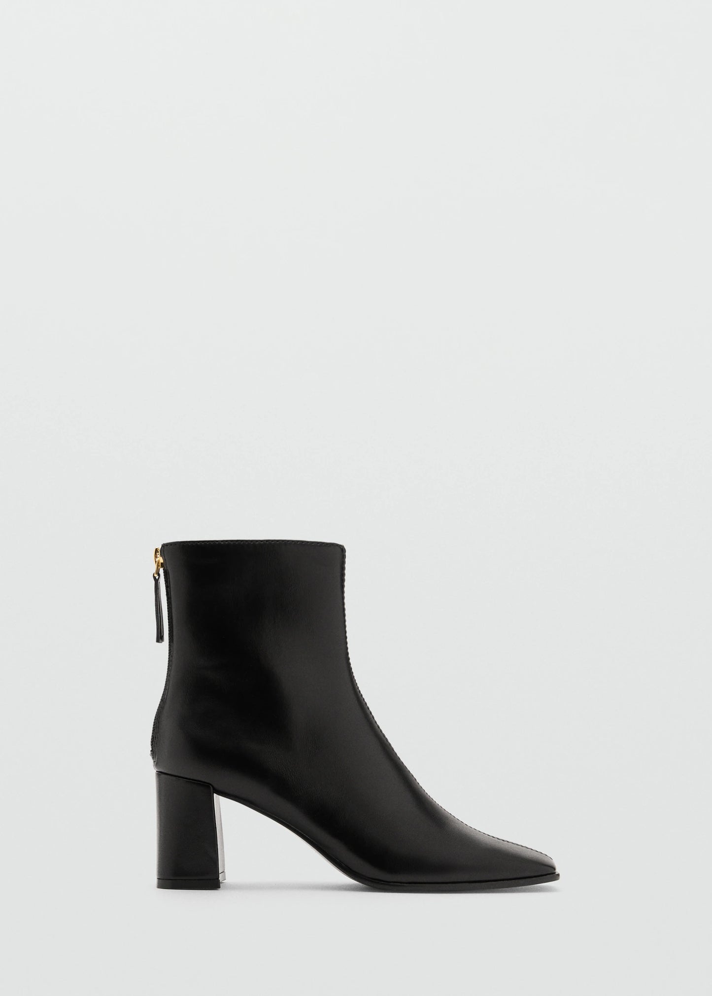 Block Ankle Boots With Square Toe