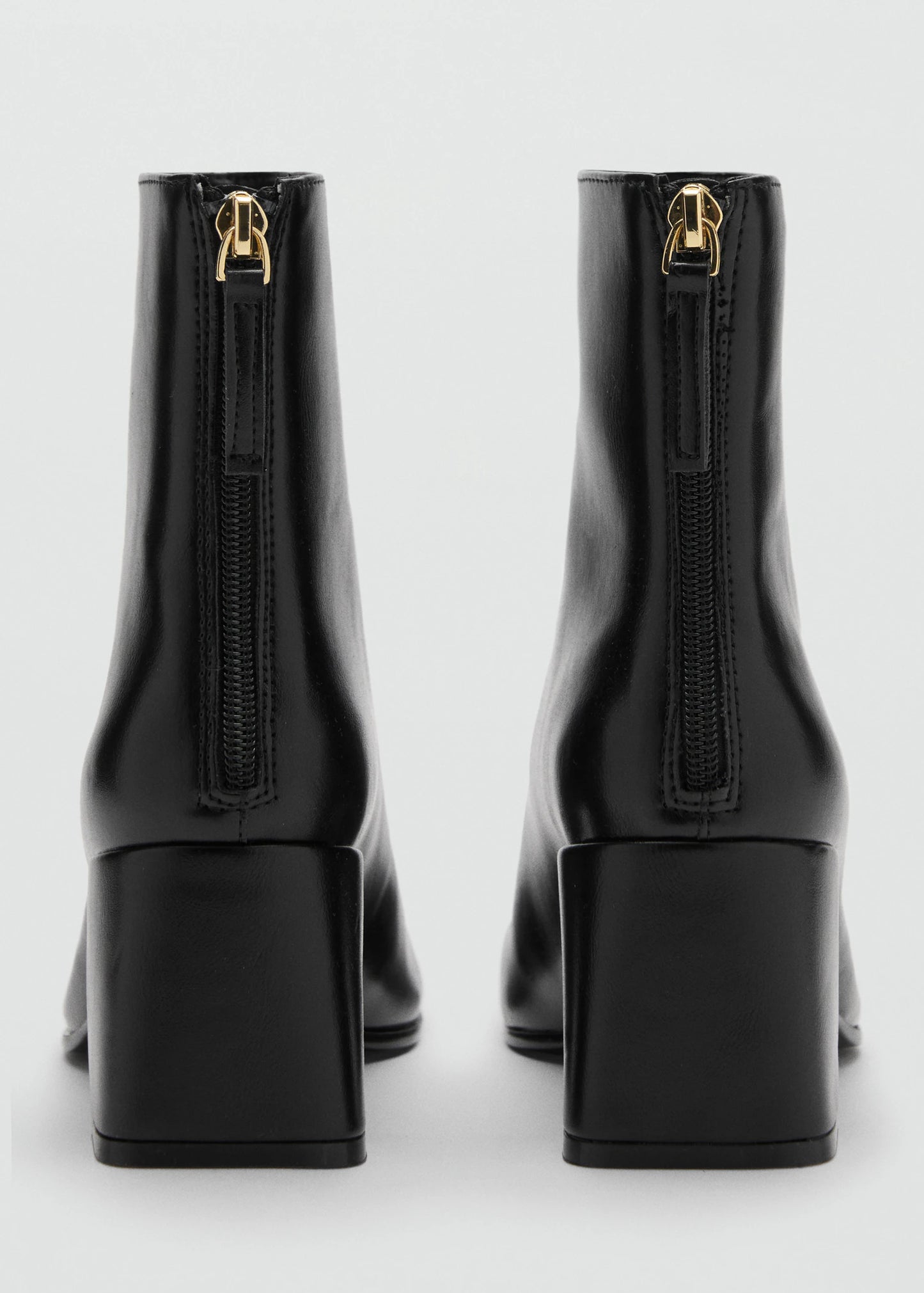 Block Ankle Boots With Square Toe