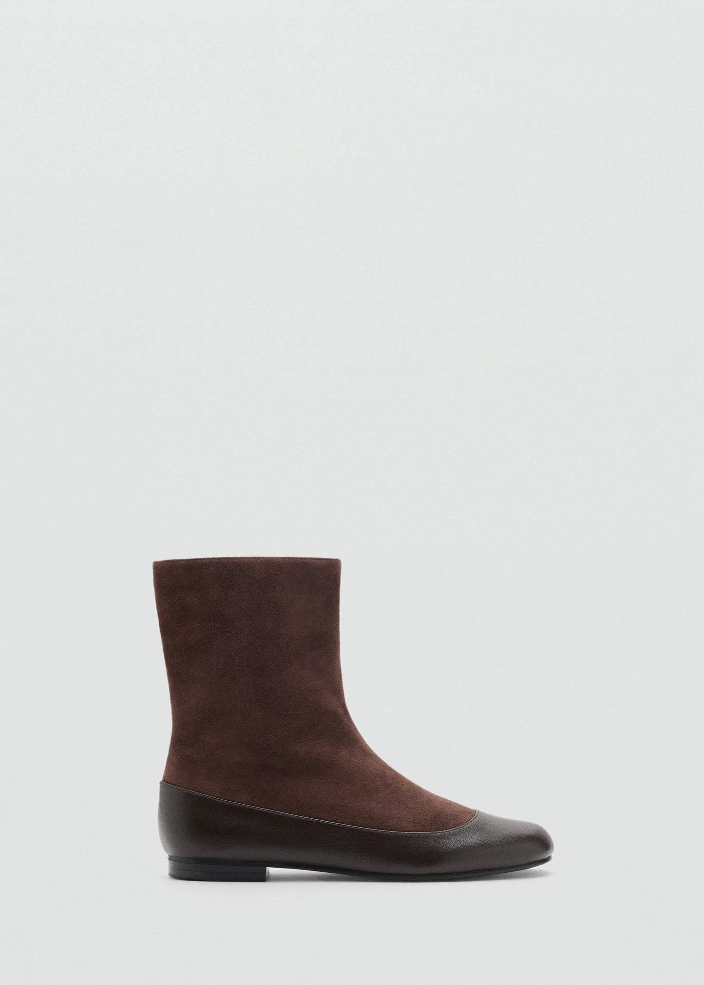 Combined Leather Ankle Boot