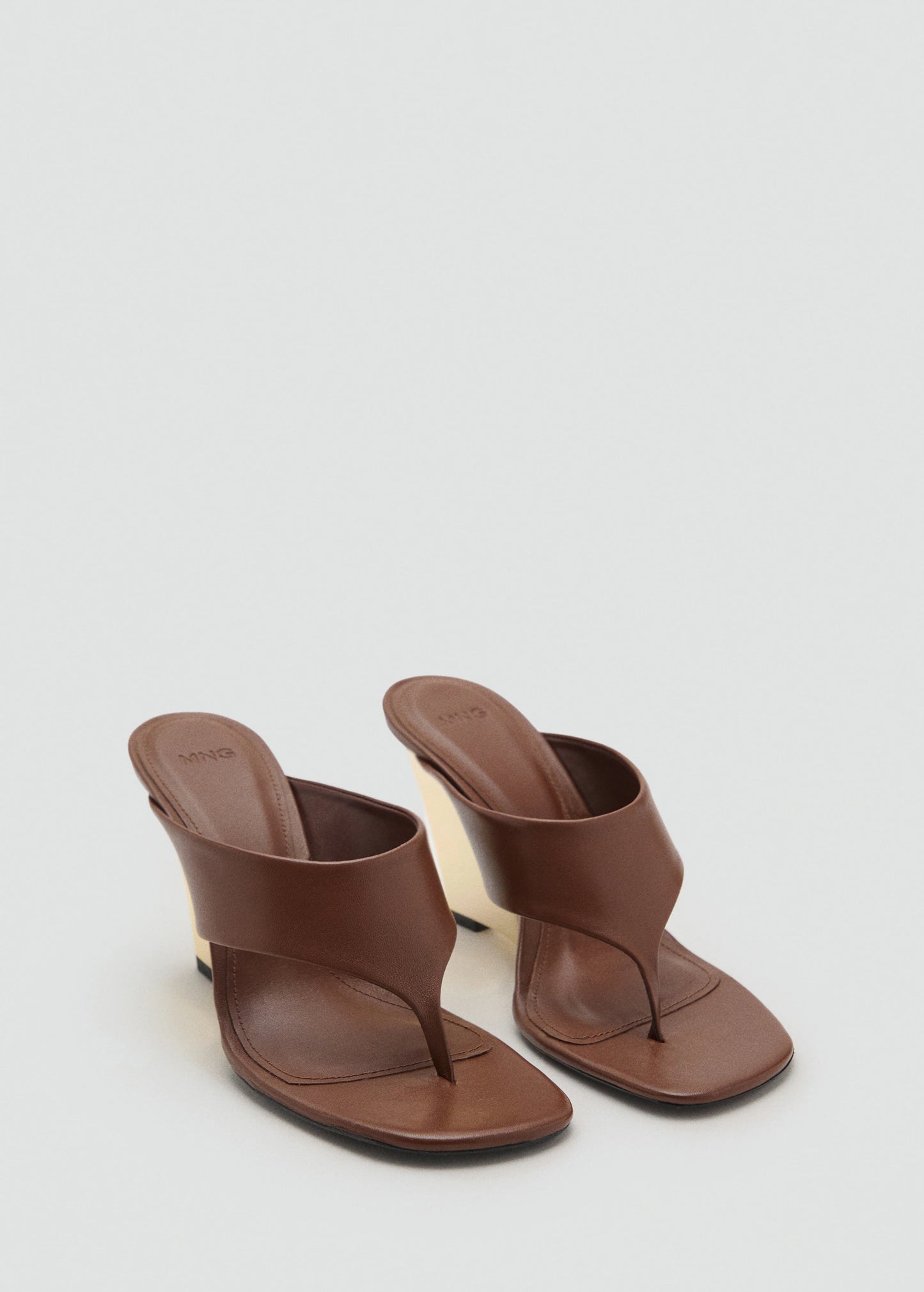 Contrast Wedge Leather Sandal