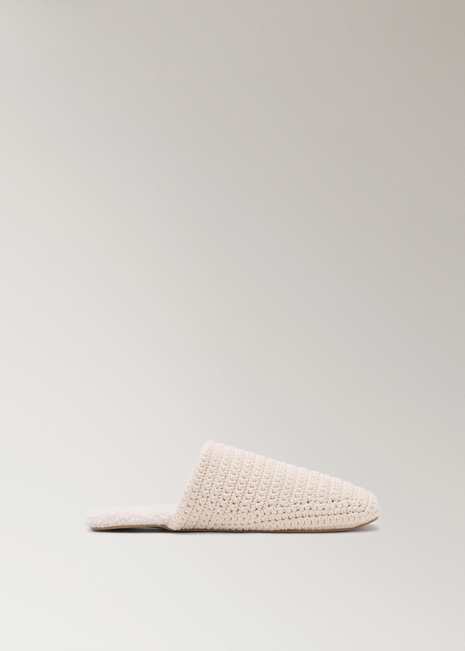 Crochet Mule Slippers With Shearling Lining