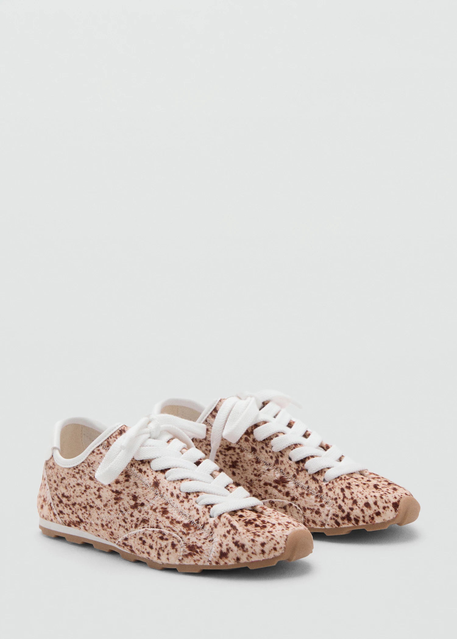 Leather And Fur Effect Trainers