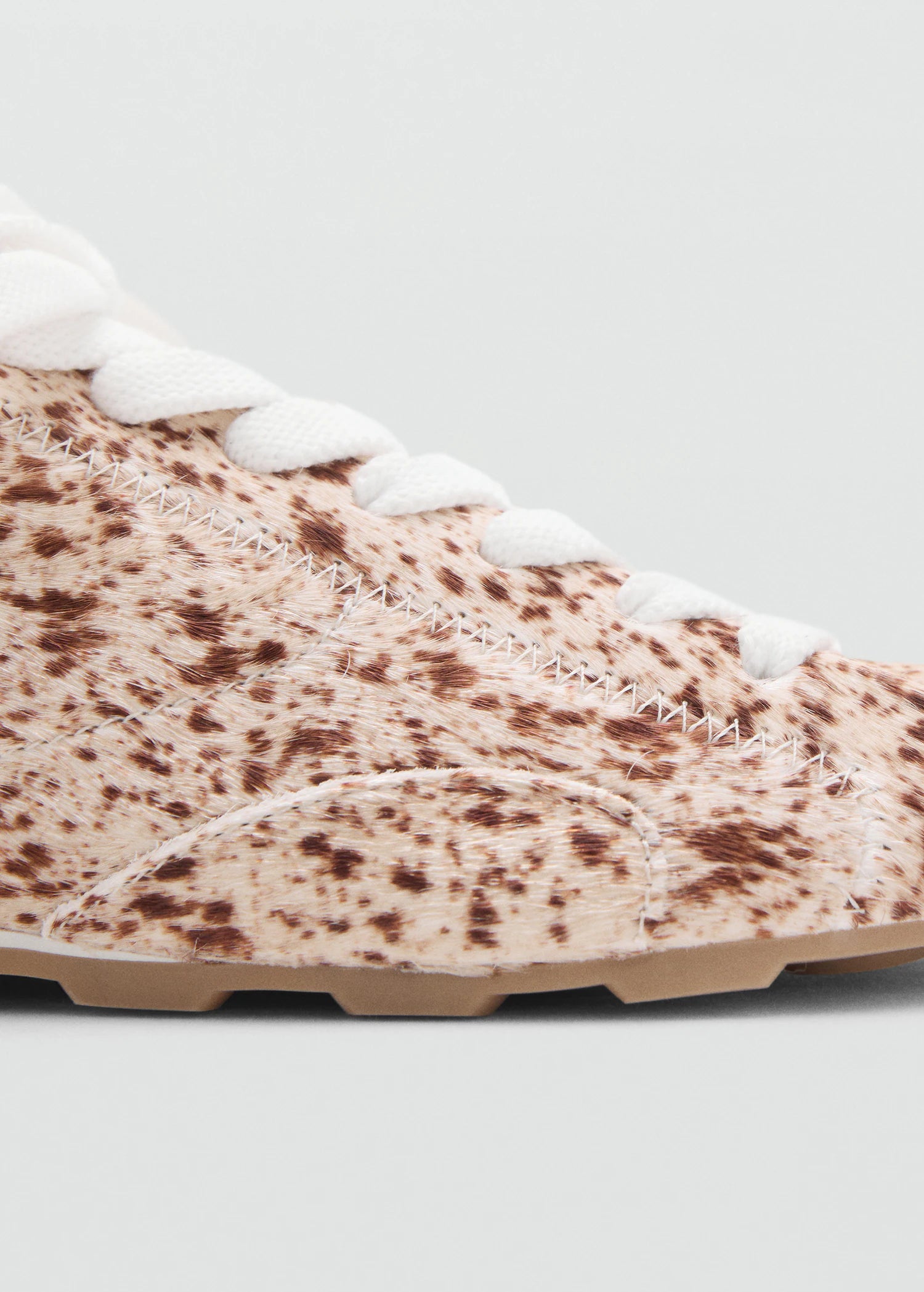 Leather And Fur Effect Trainers