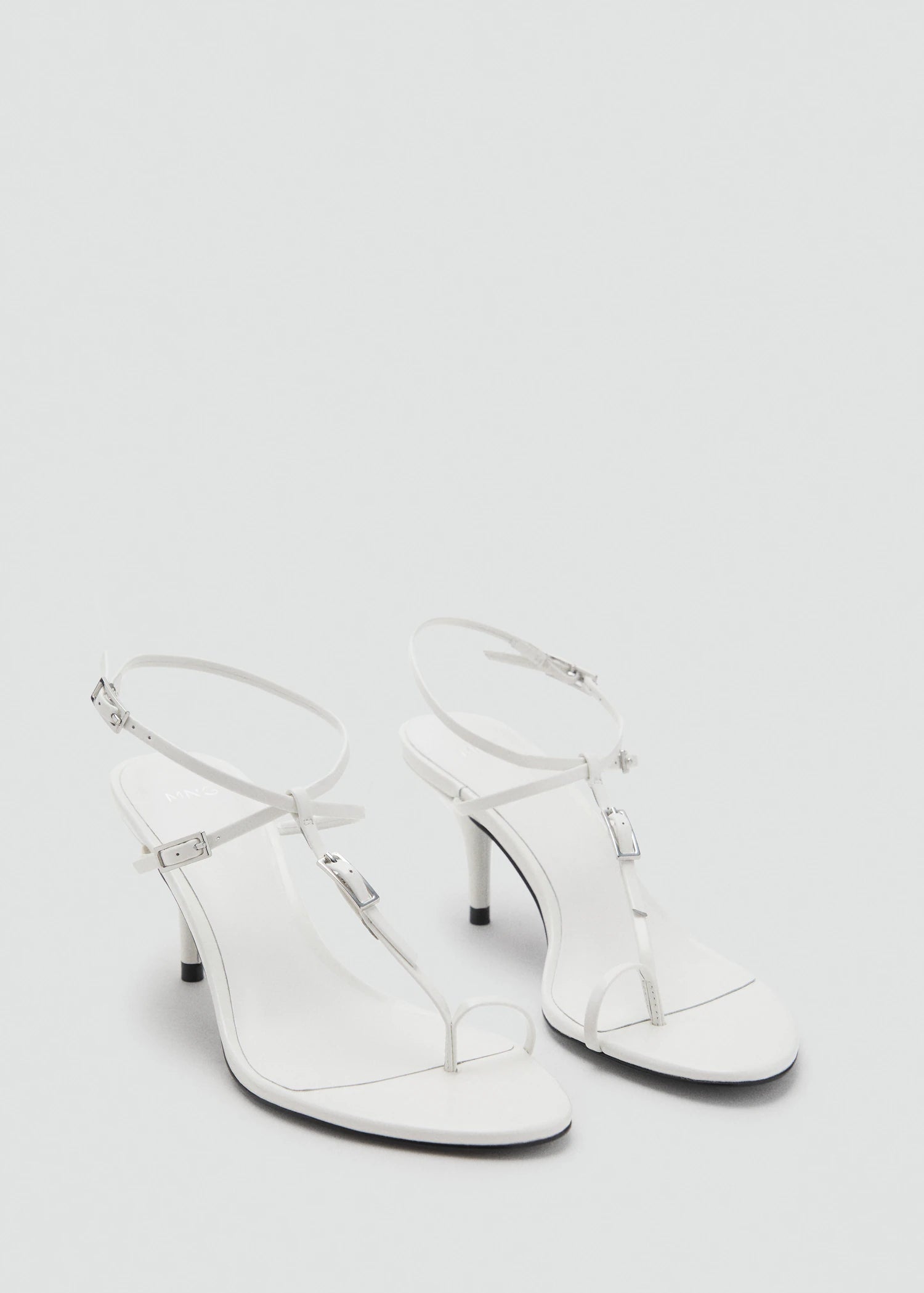 Leather Heeled Sandals With Buckles