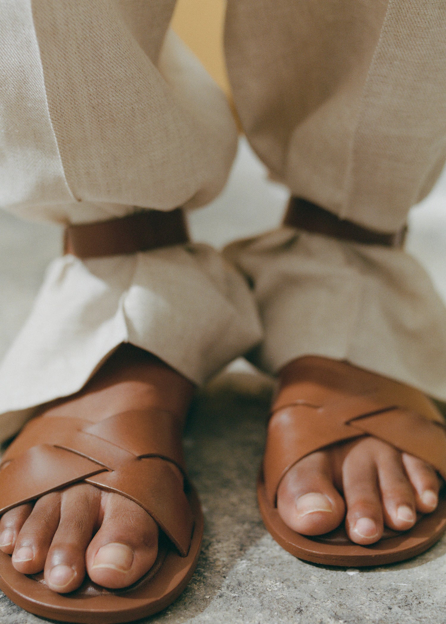 Leather Sandals With Buckle Strap