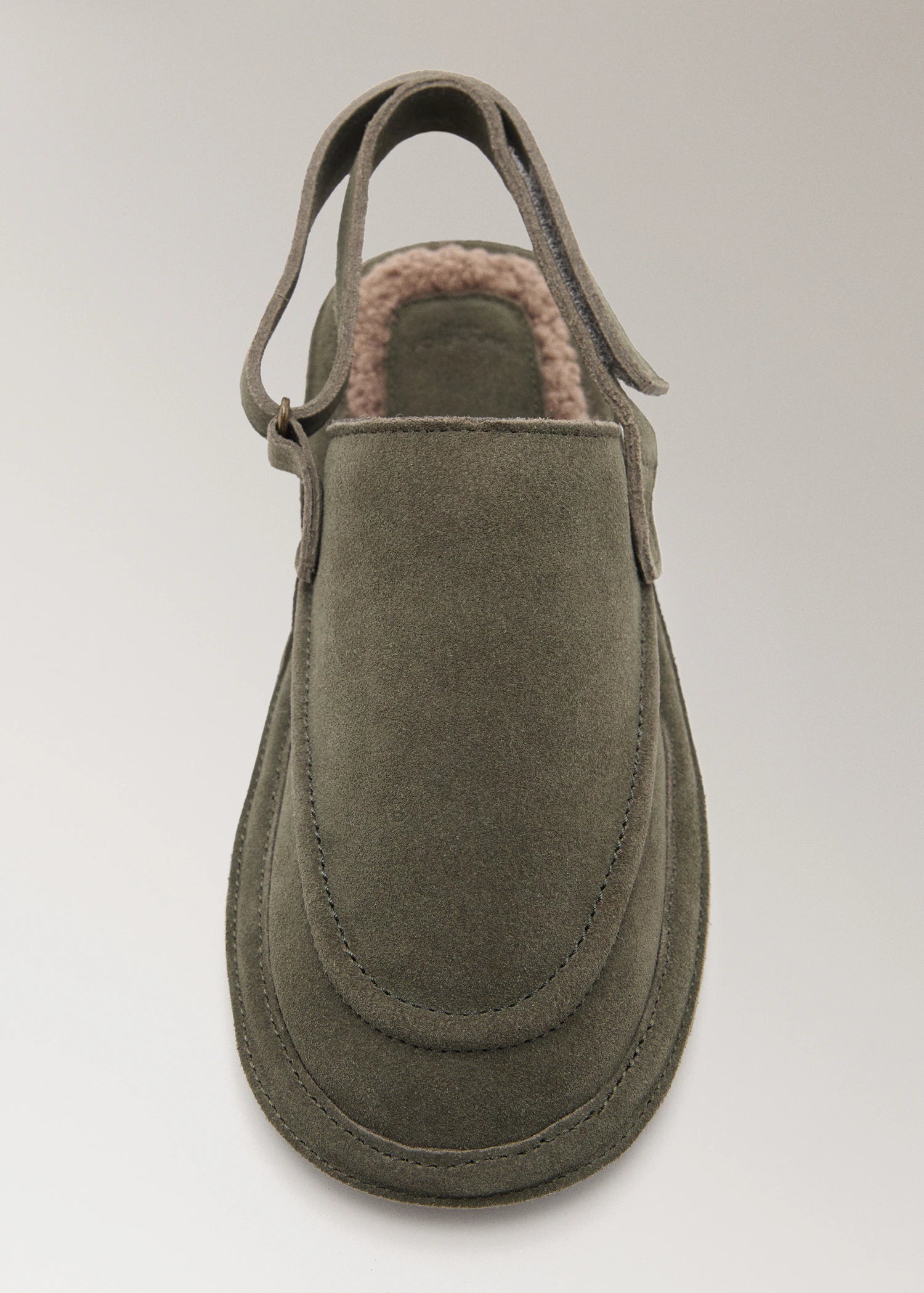 Leather Slippers With Shearling Lining