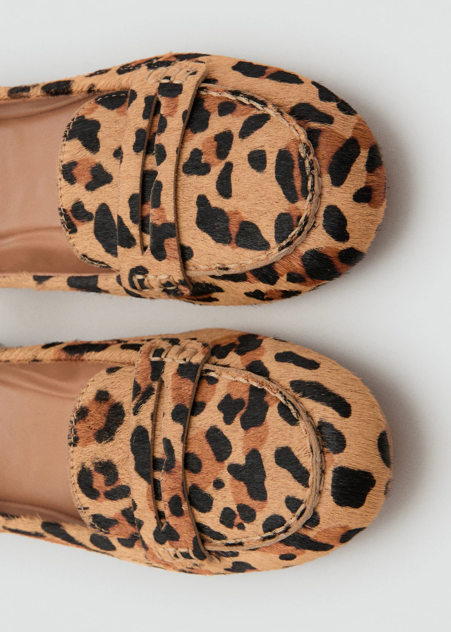 Leopard Print Leather Moccasins