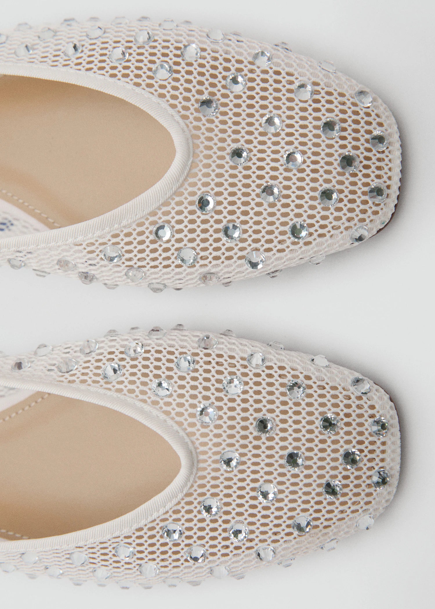 Mesh Rhinestone Ballet Flats