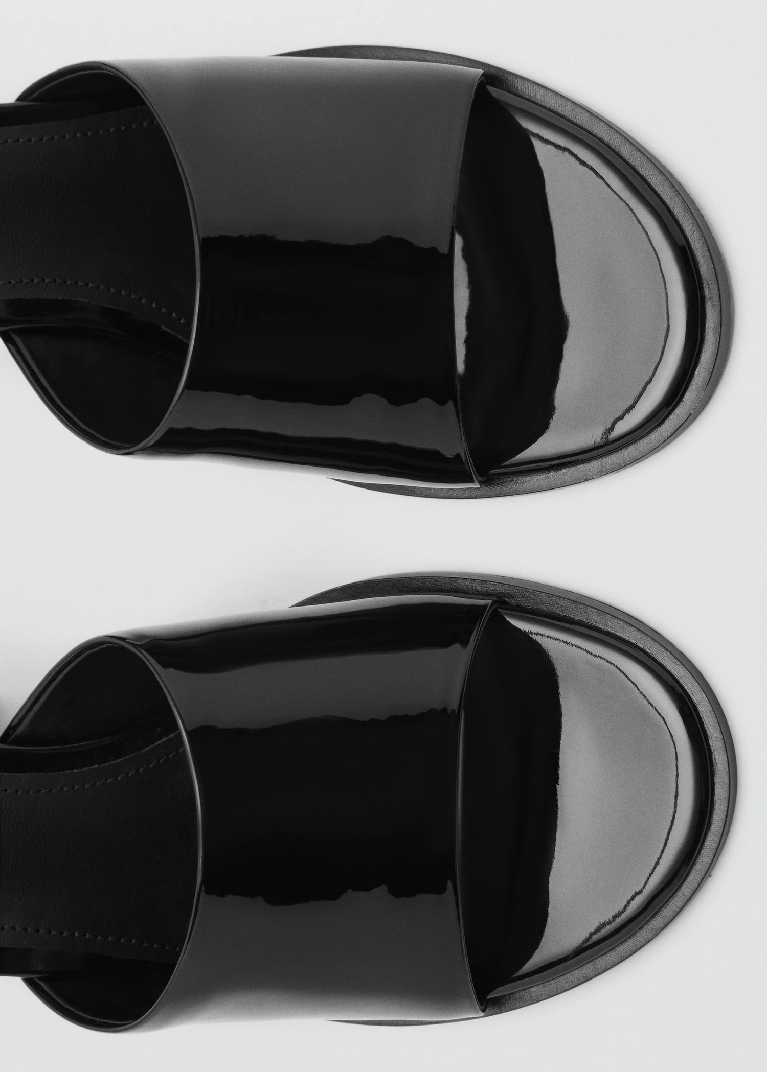 Patent Leather Effect Heeled Sandal