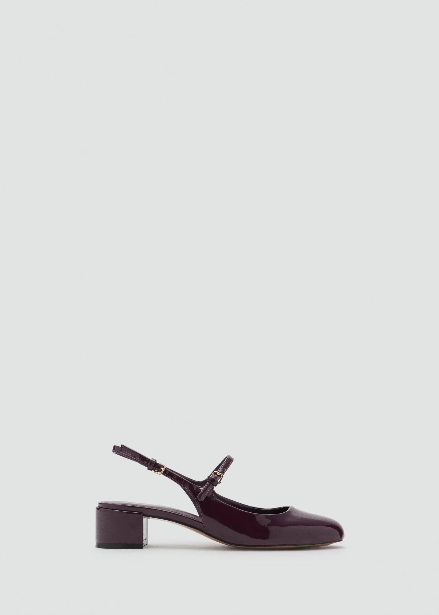 Patent Leather Effect Block Heel Shoes