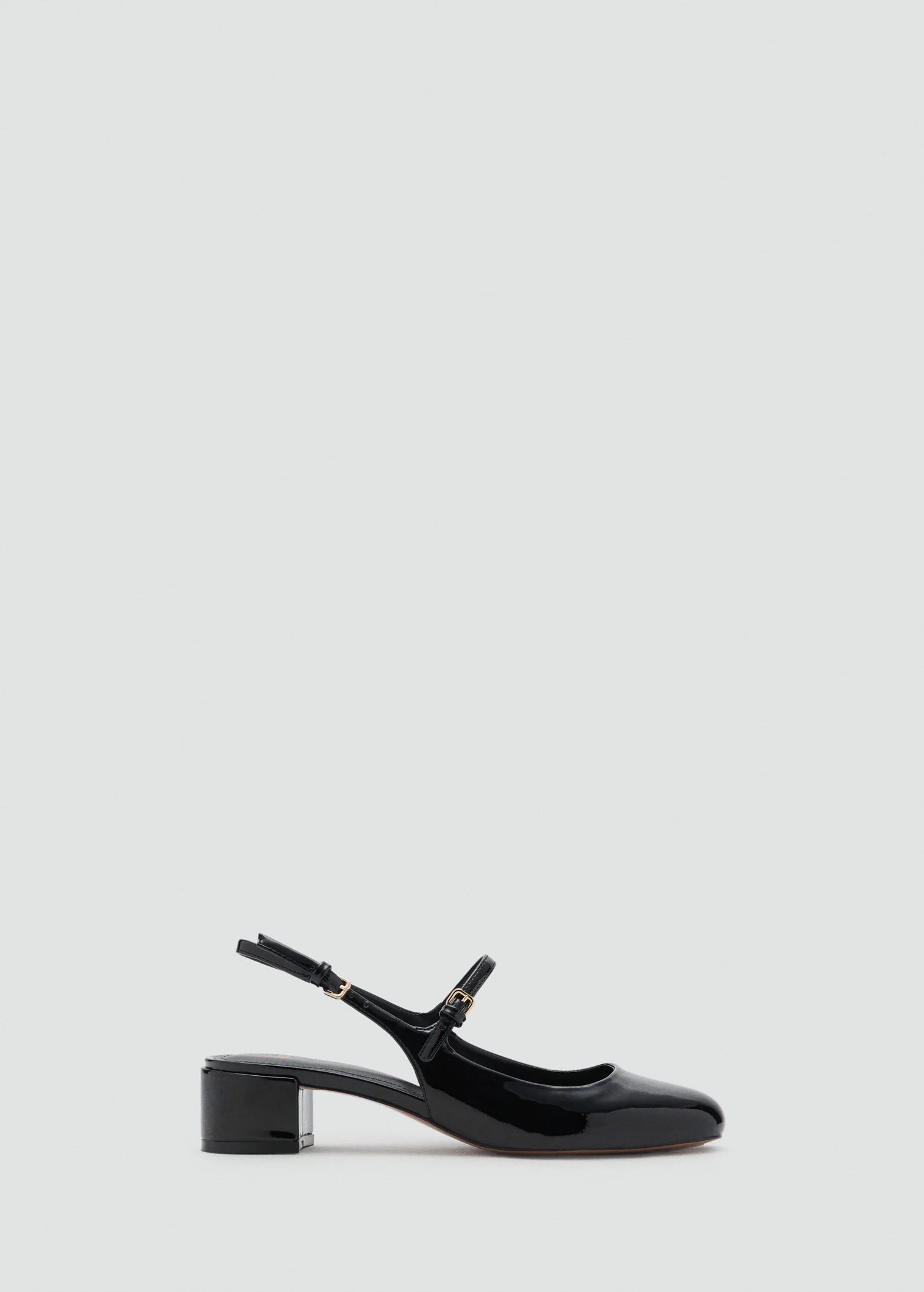 Patent Leather Effect Block Heel Shoes