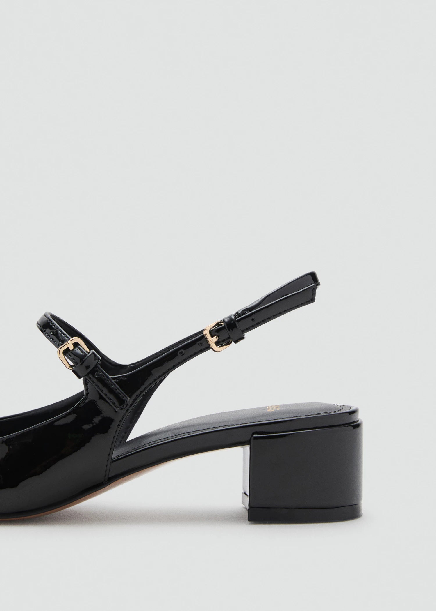 Patent Leather Effect Block Heel Shoes