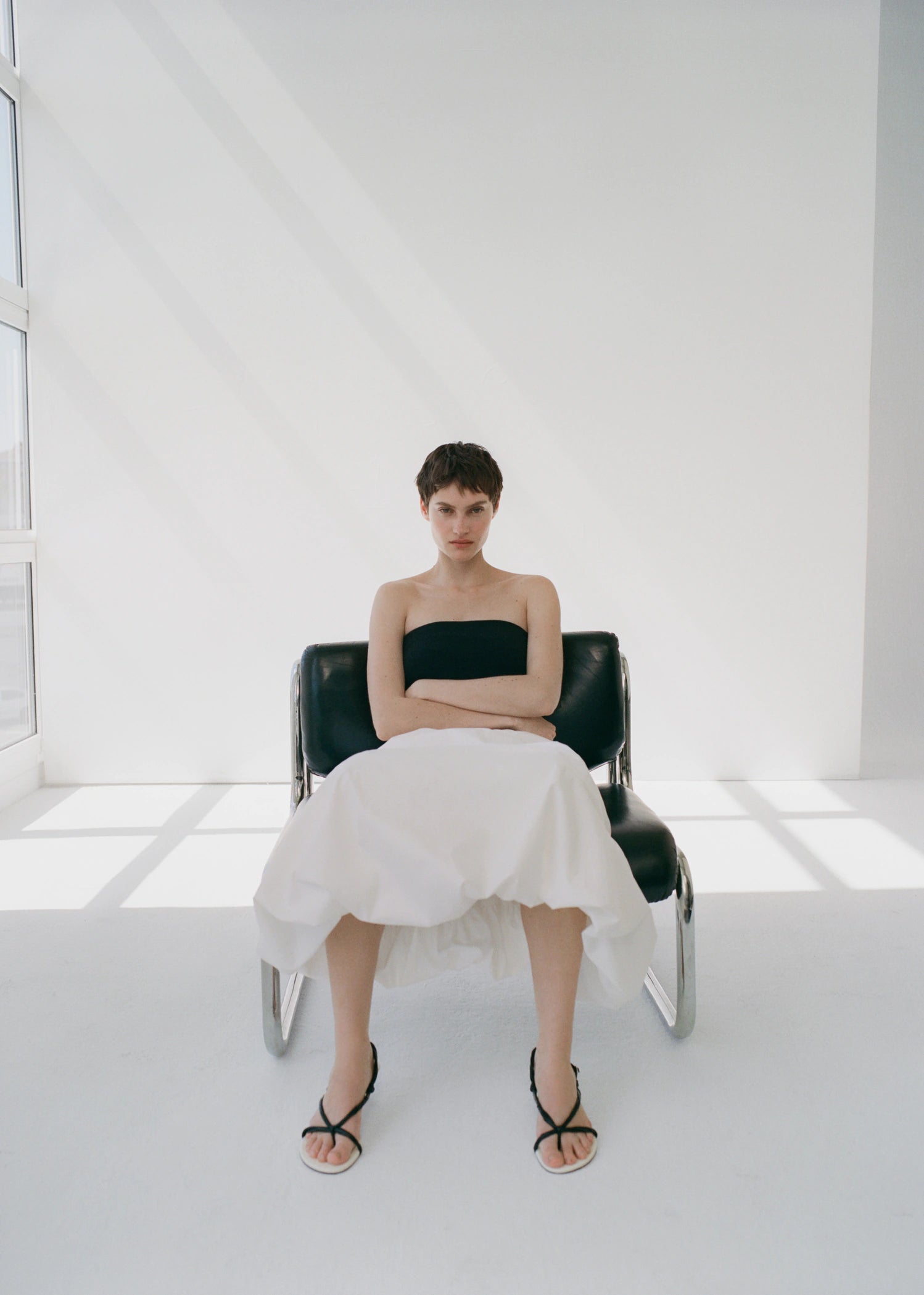 Ruched Strips Sandals