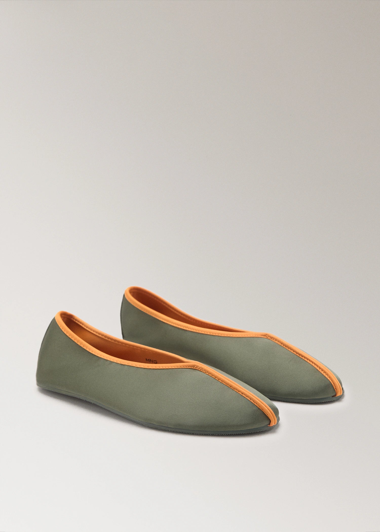 Satin Ballet Flats With Contrast Piping