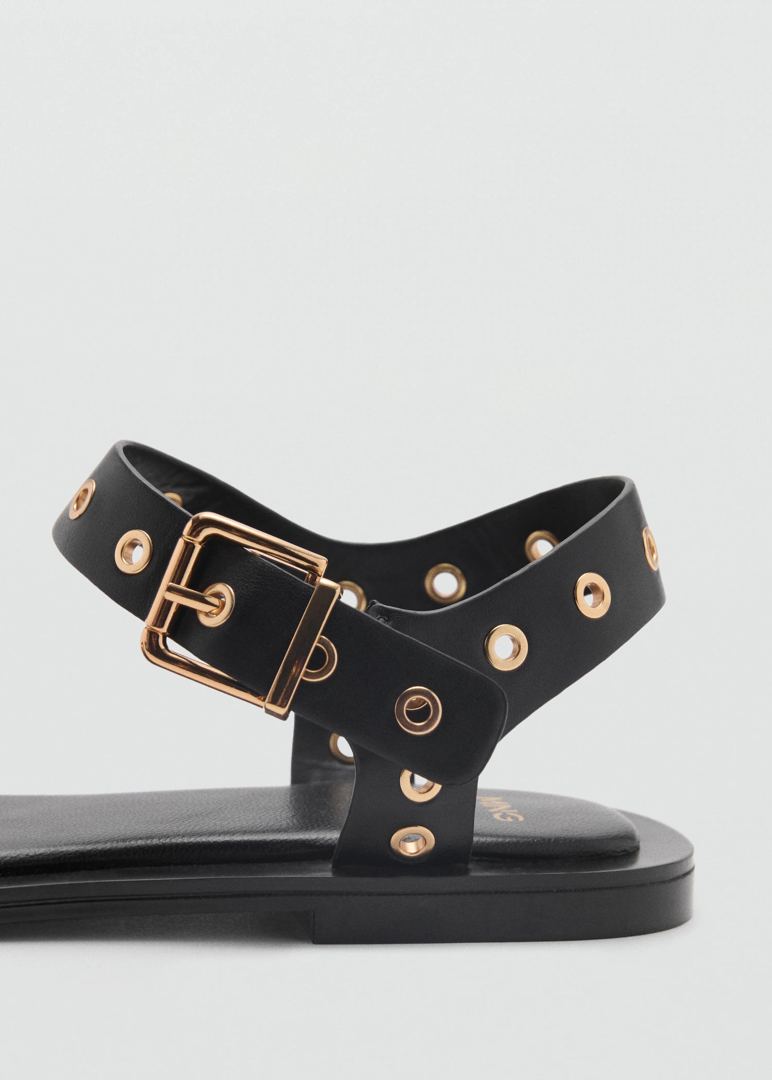 Strap Sandals With Buckles And Eyelet Details