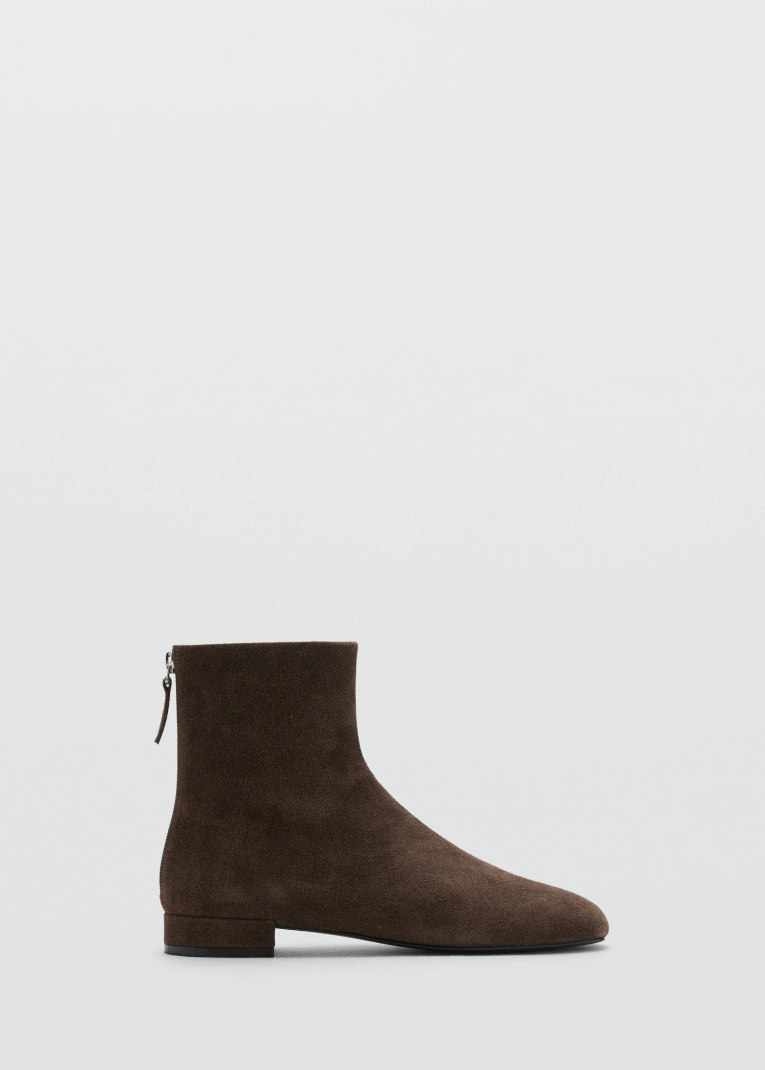 Suede Ankle Boots With Round Toe