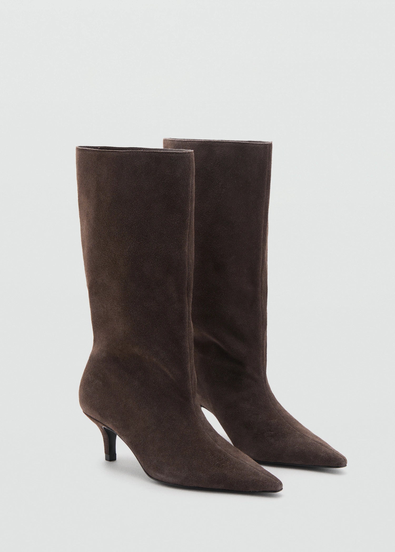 Suede Kitten Heel Boots