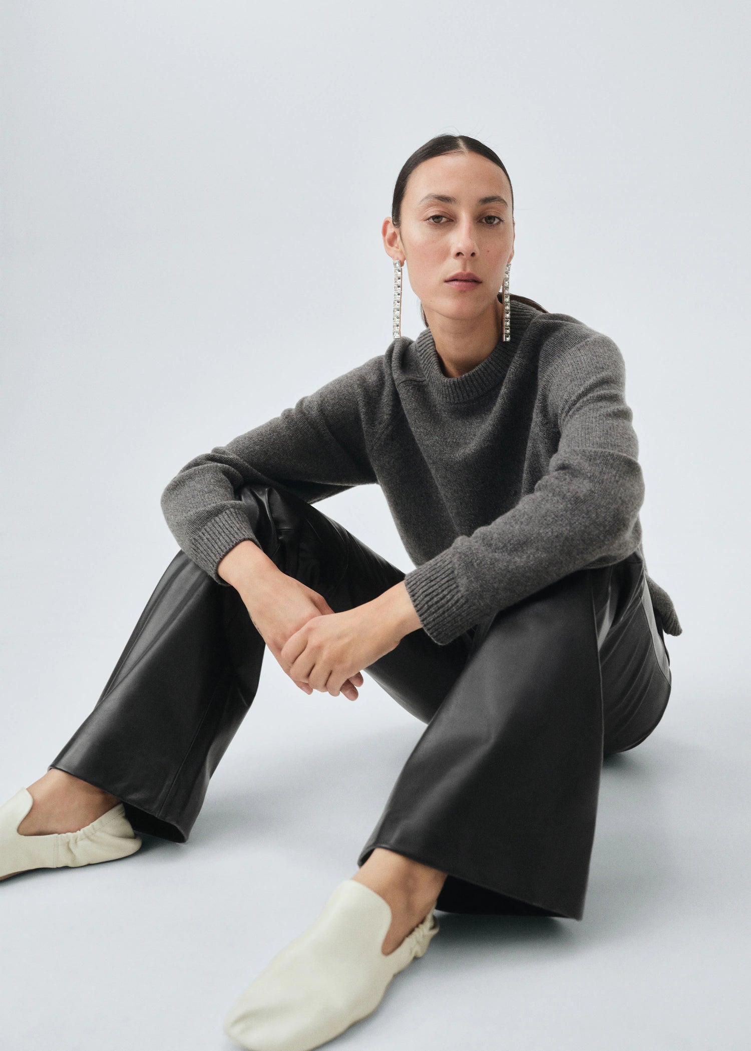 100% Leather Flared Trousers