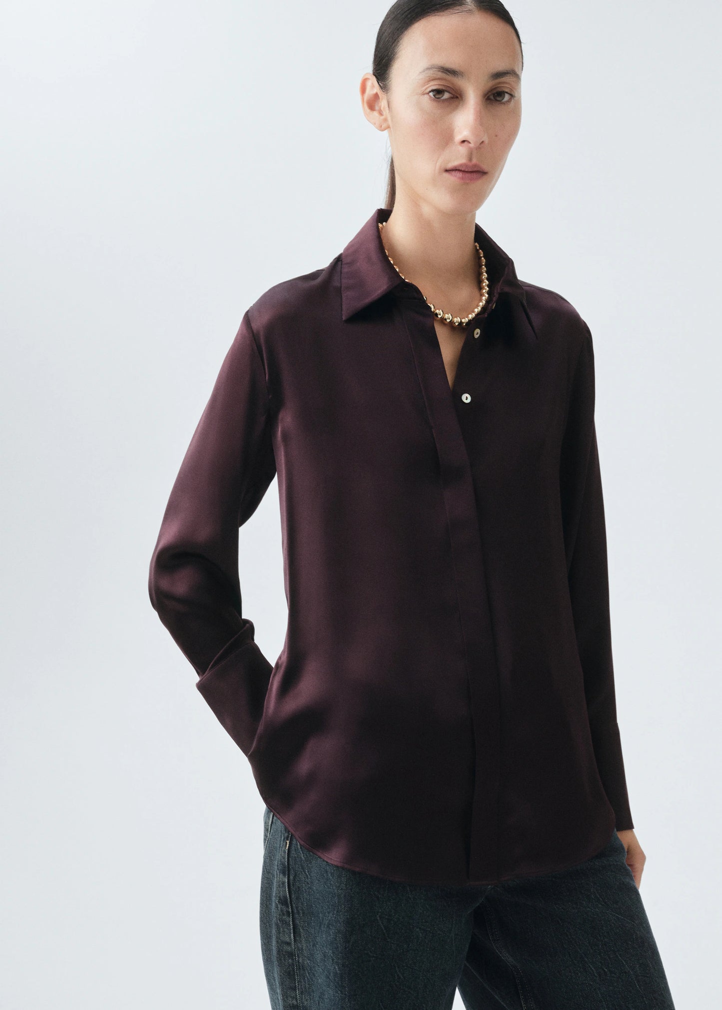 100% Silk Satin Shirt