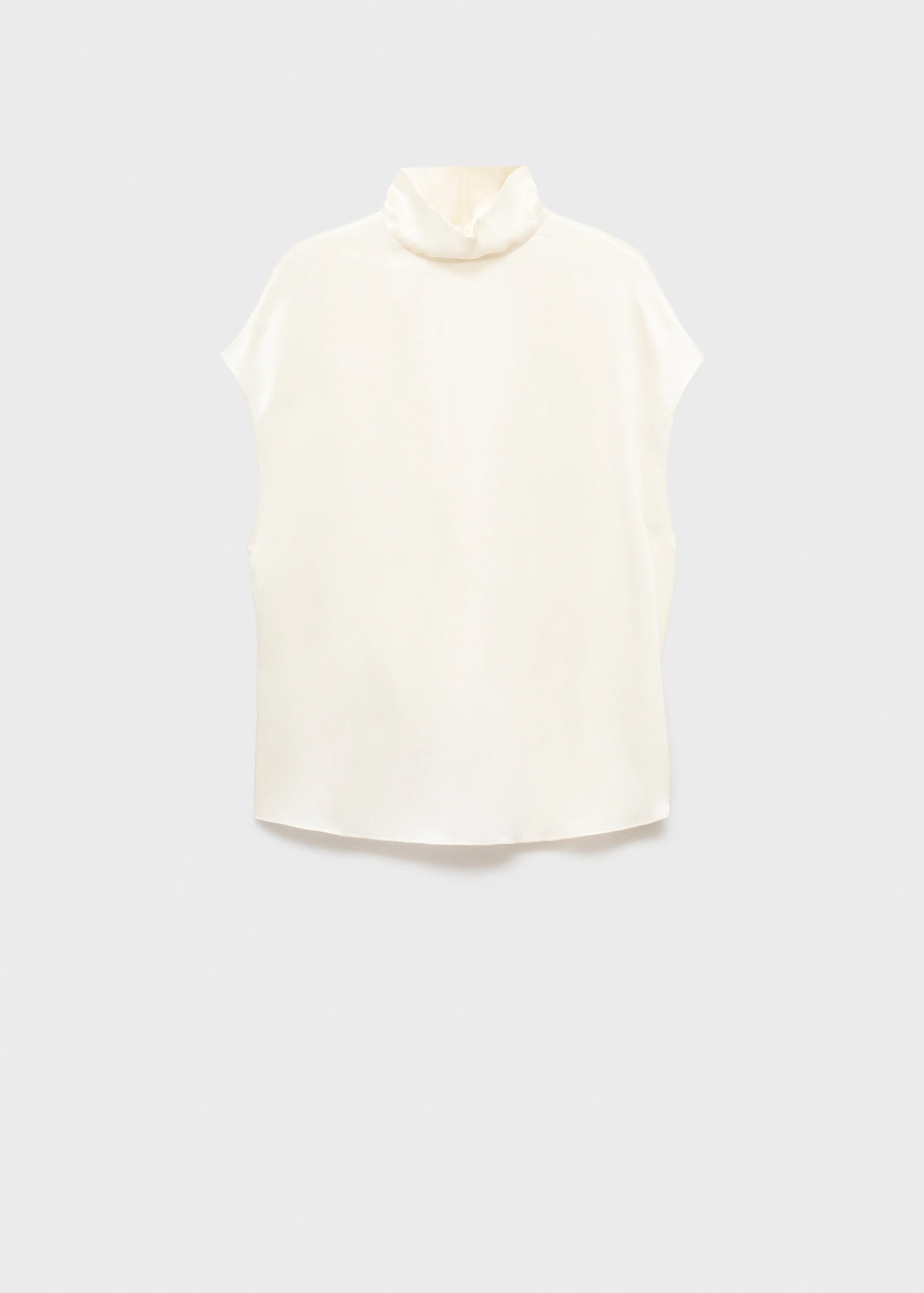 100% Silk Satin Turtleneck Blouse