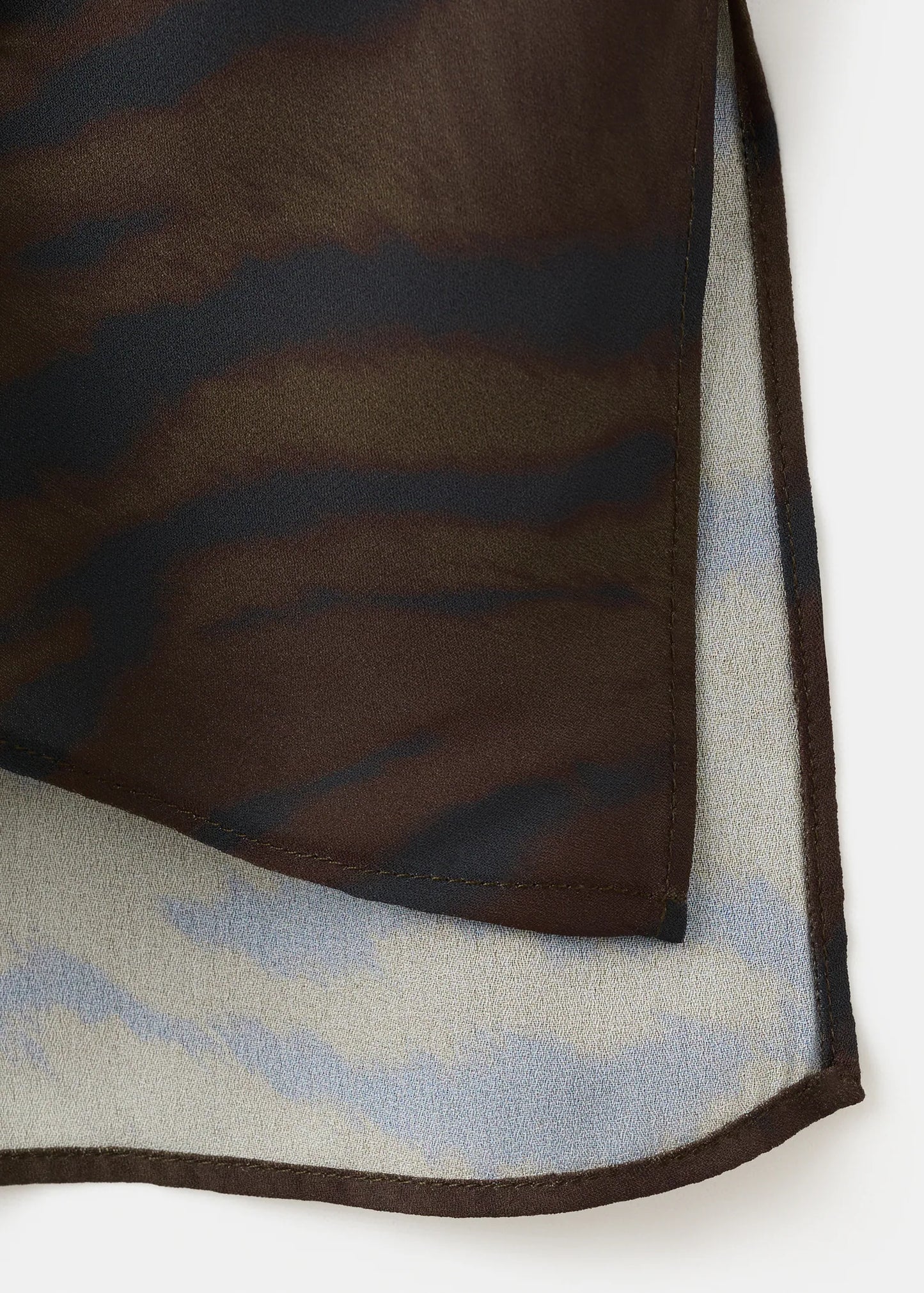 Animal Print Blouse With Draped Collar