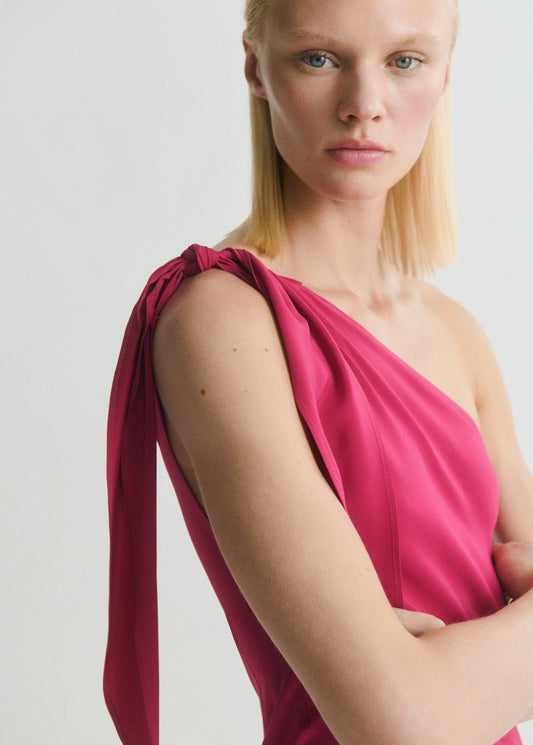 Asymmetrical Dress With Knot Strap