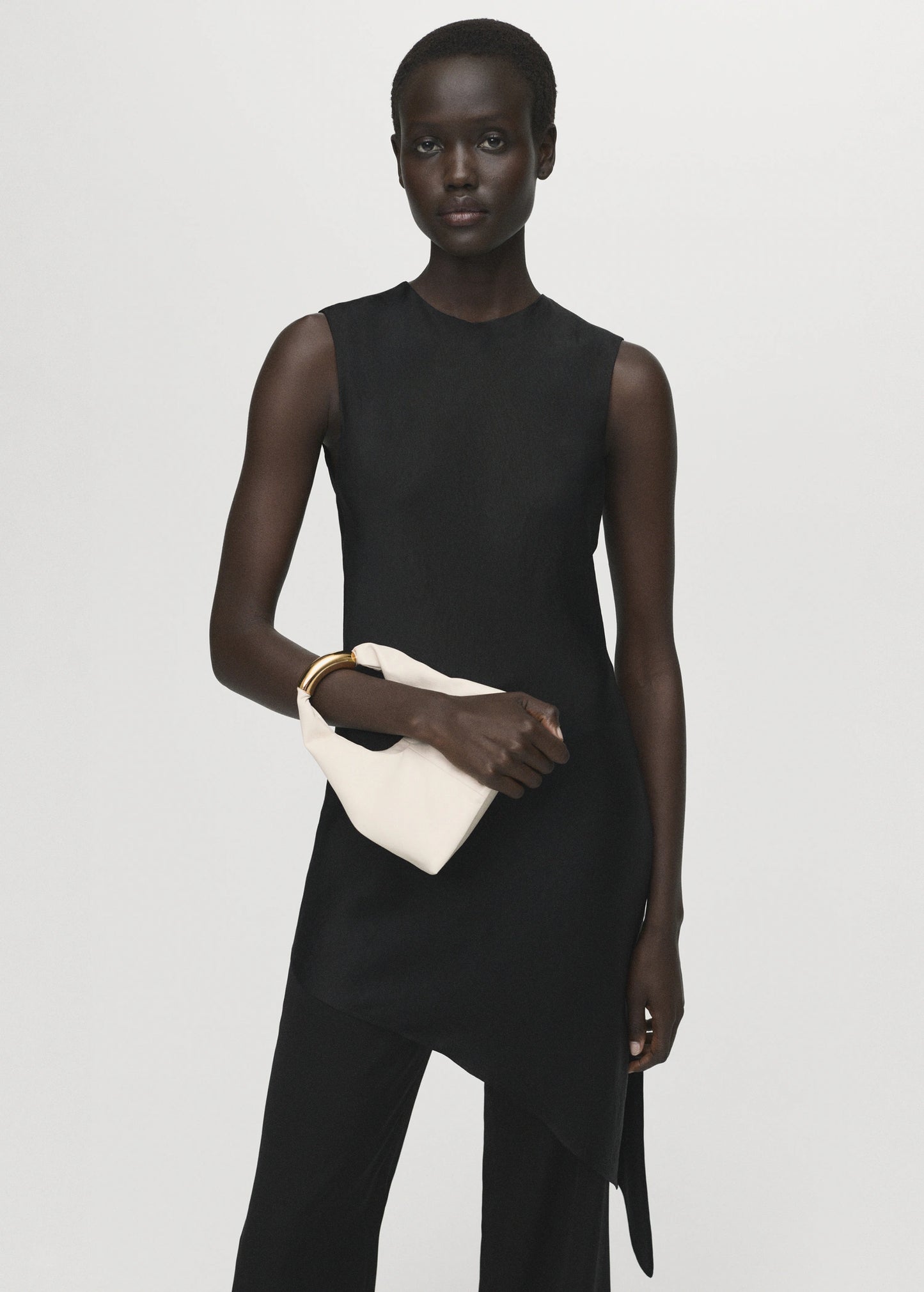 Asymmetrical Satin Top