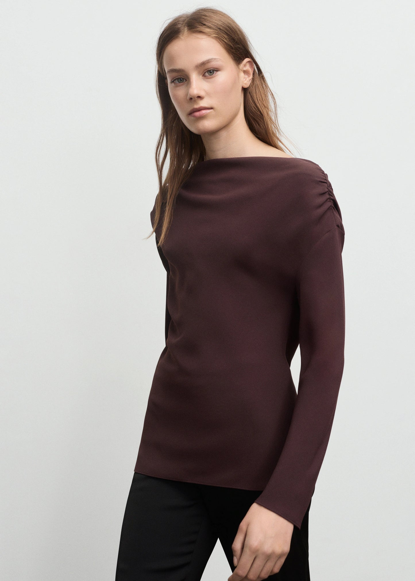 Blouse With Asymmetrical Neckline