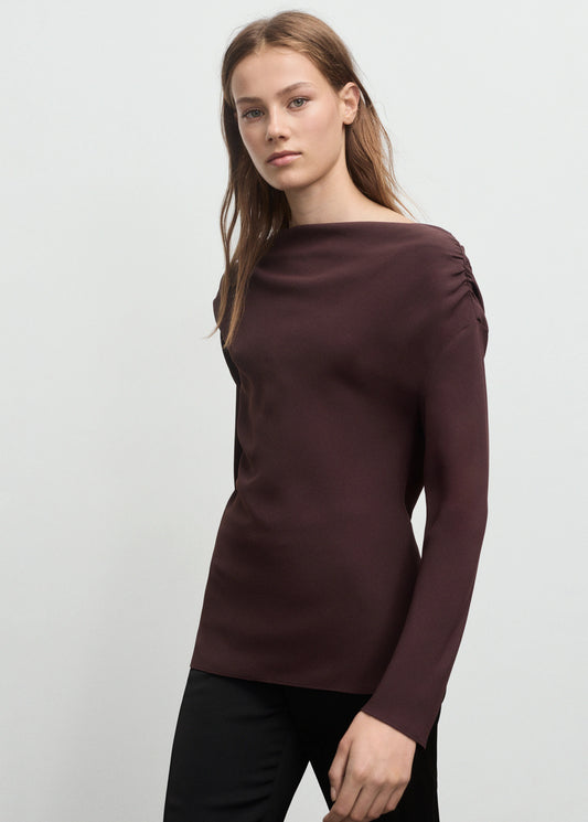 Blouse With Asymmetrical Neckline