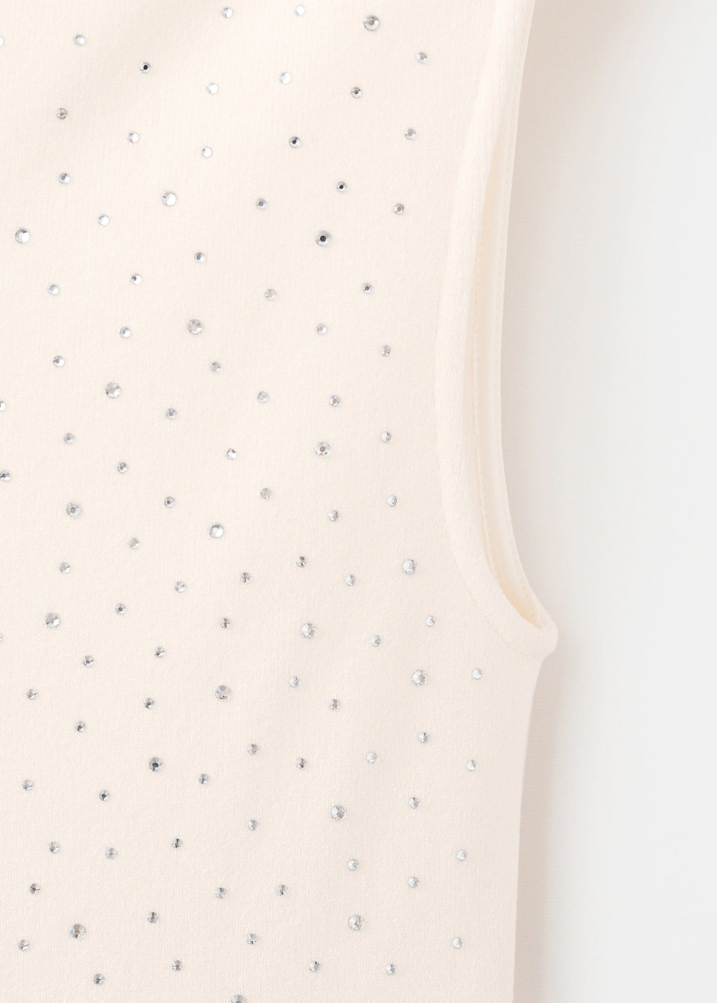 Boat Neck Top With Rhinestones