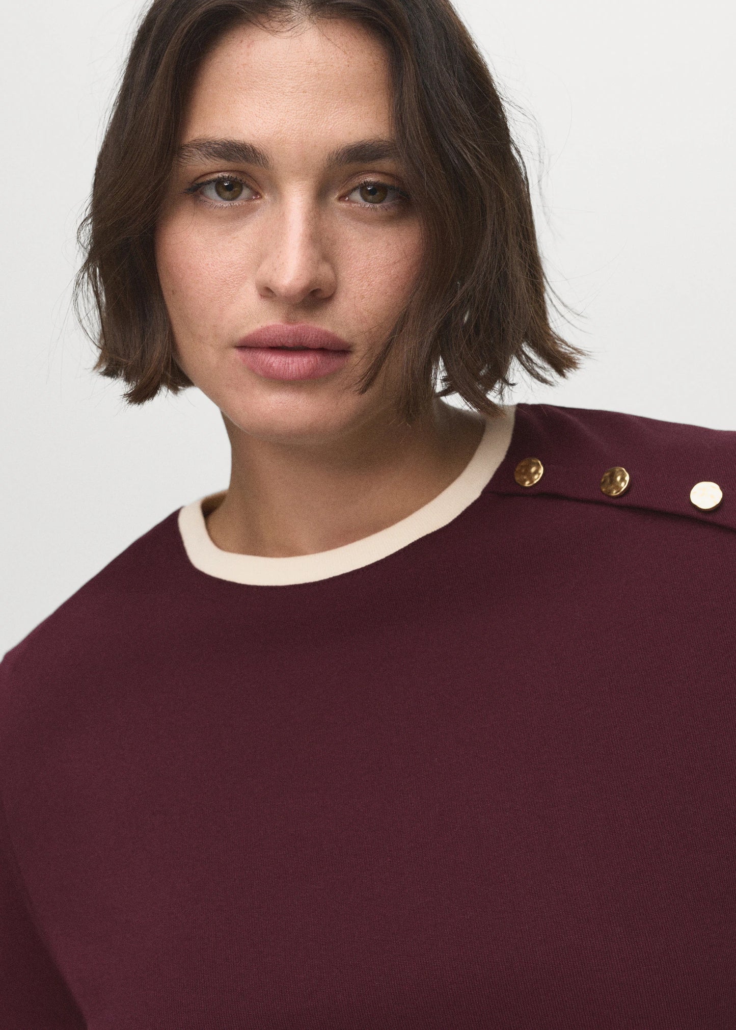 Buttoned Cotton T Shirt