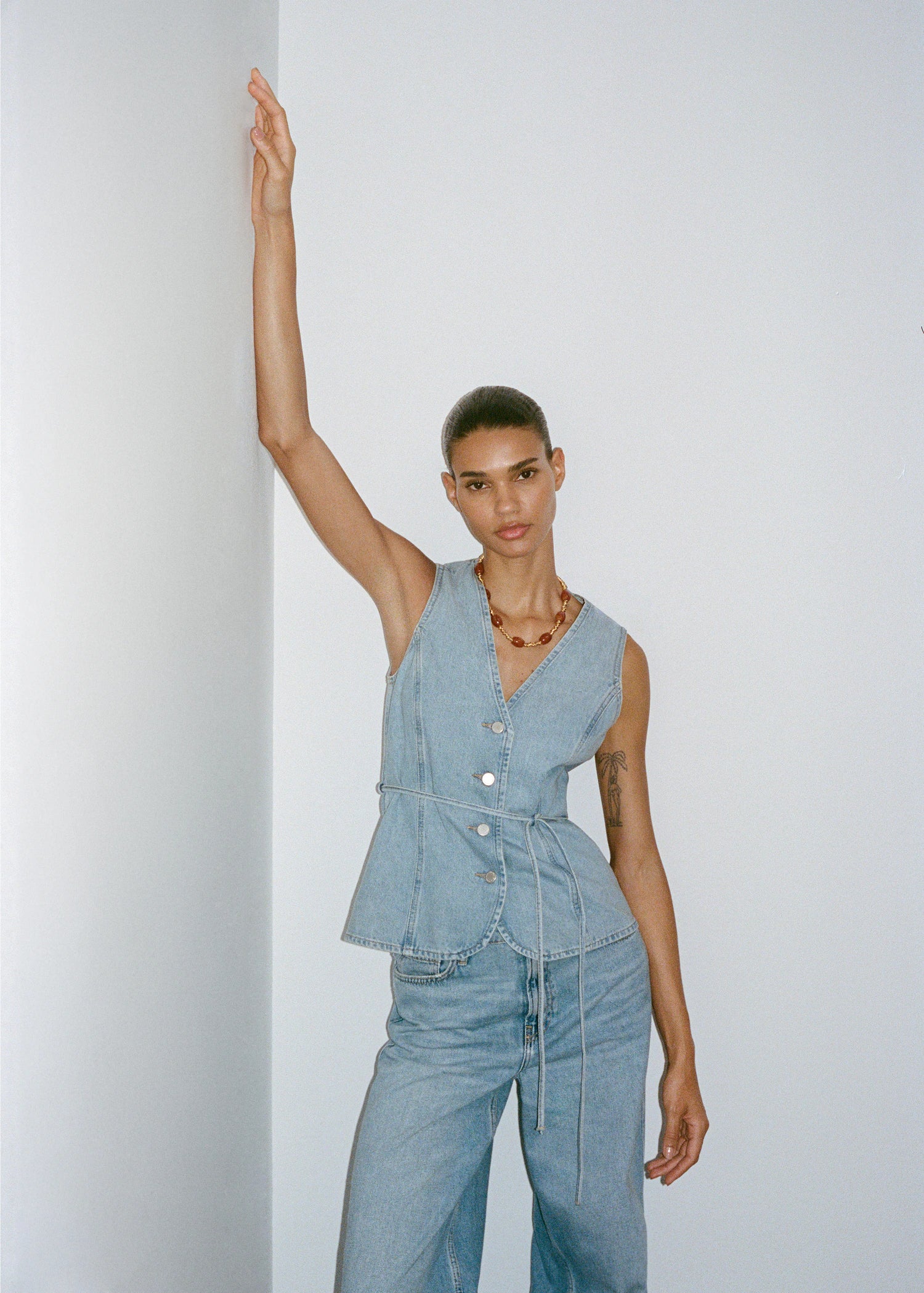 Buttoned Denim Gilet