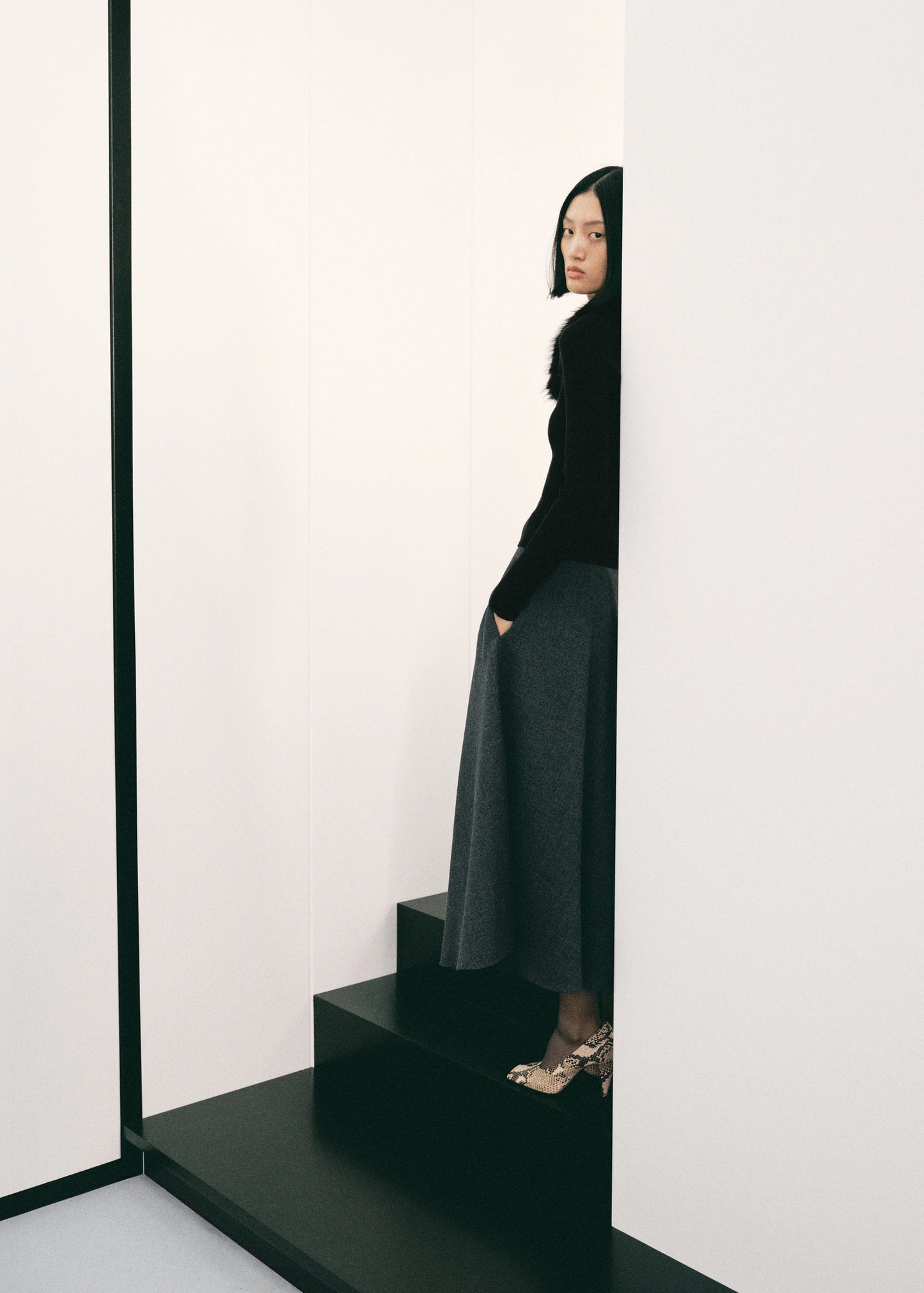 Cardigan With Fur Effect Collar