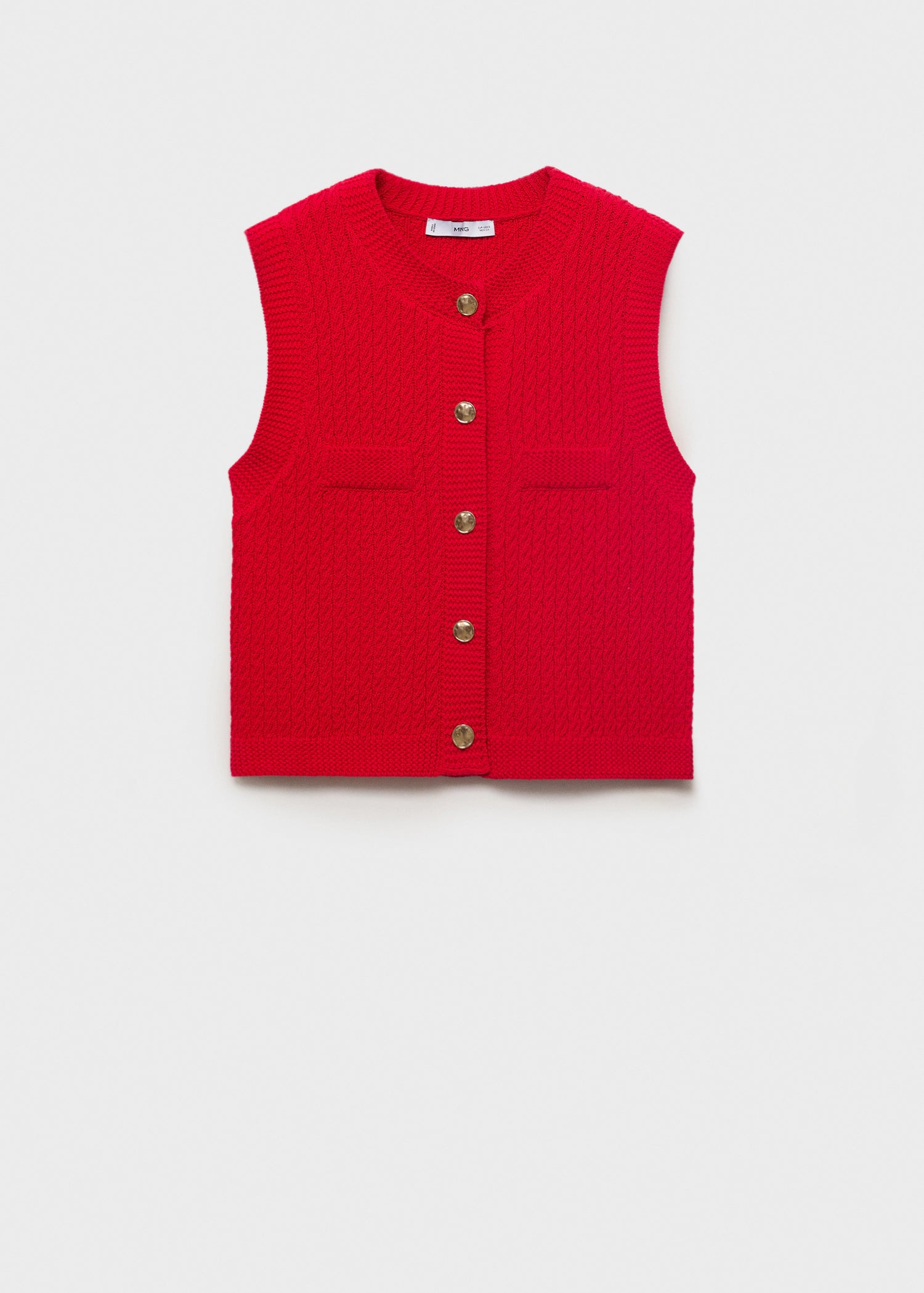 Chunky Knit Waistcoat With Buttons