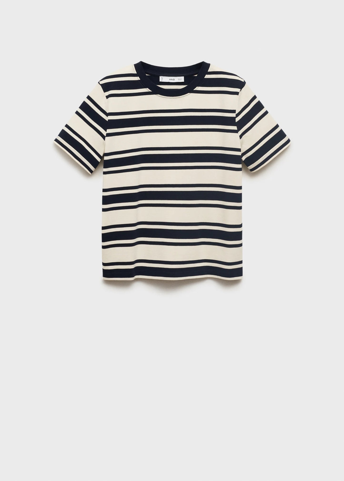 Contrasting Collar Cotton T Shirt