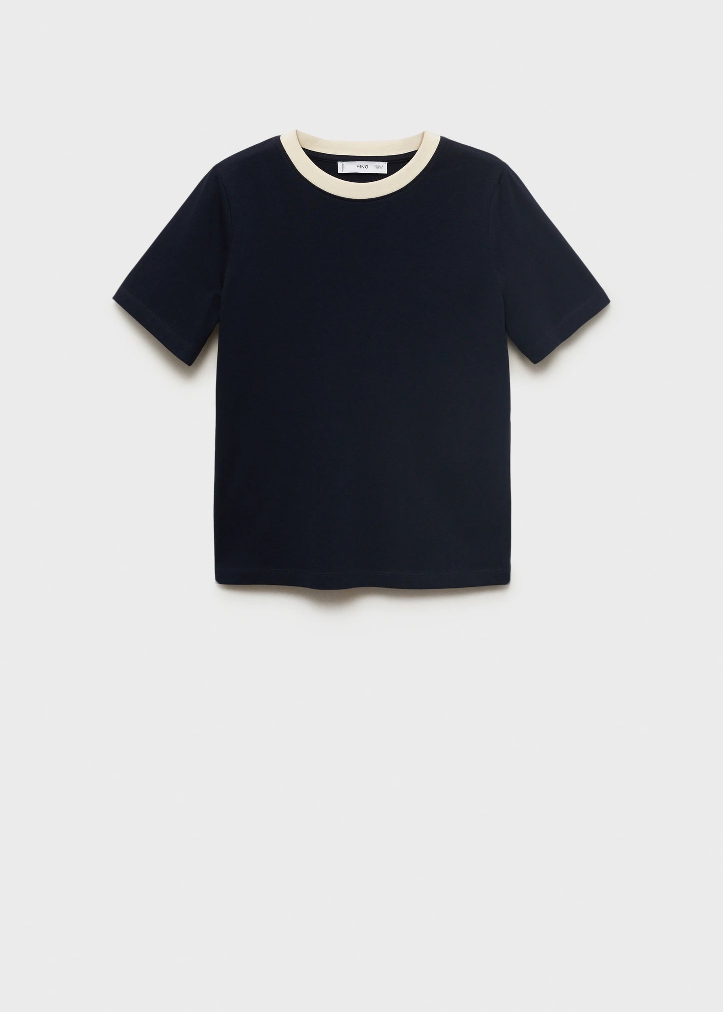 Contrasting Collar Cotton T Shirt