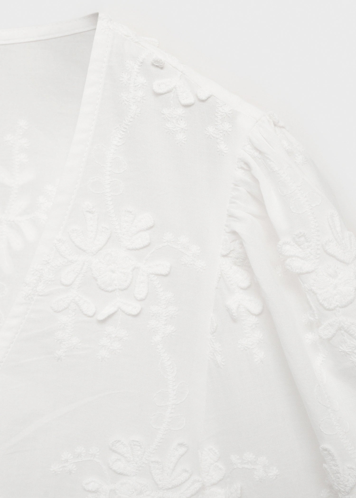 Cotton Blouse With Floral Embroidery