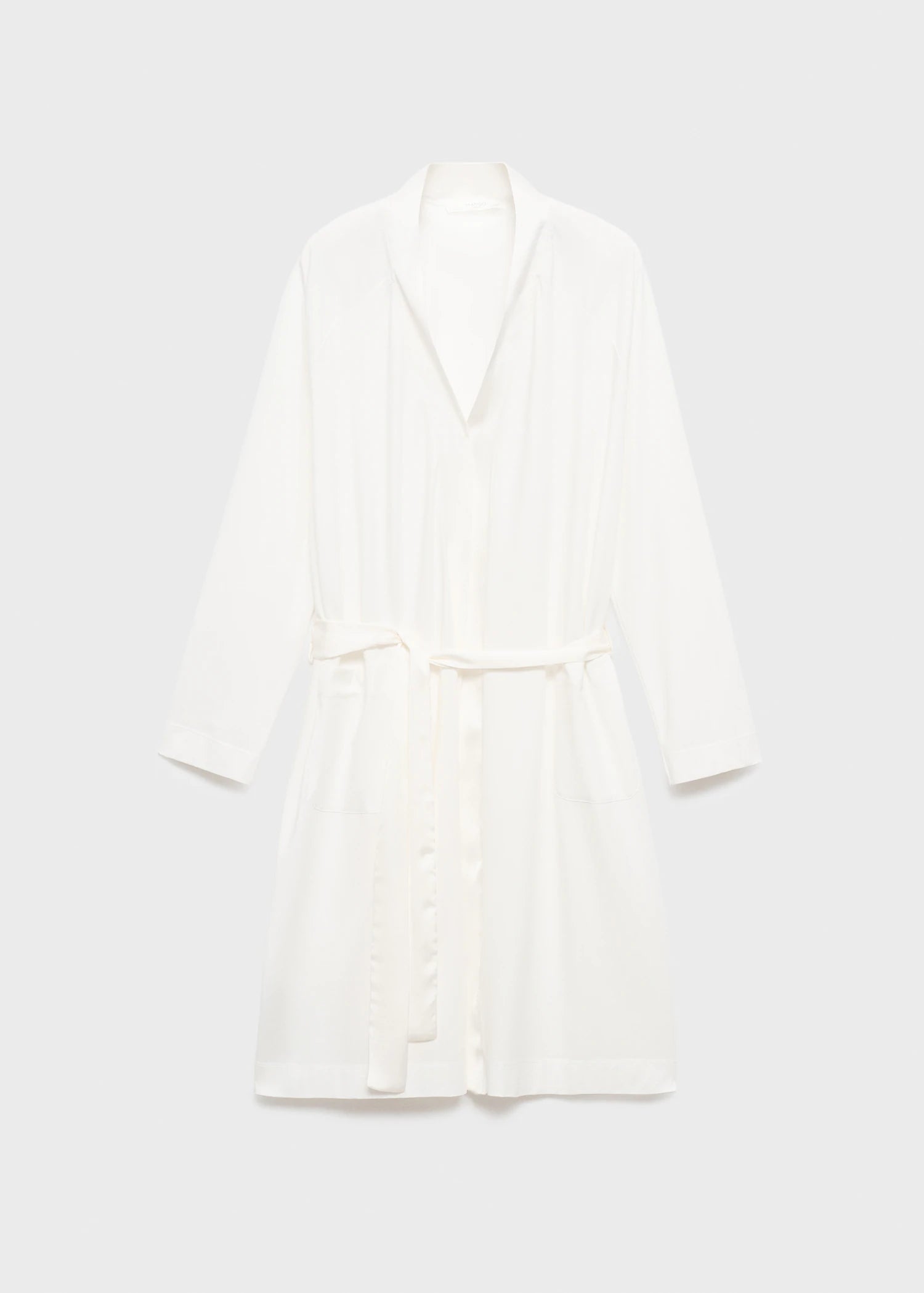 Cotton Dressing Gown With Satin Trim