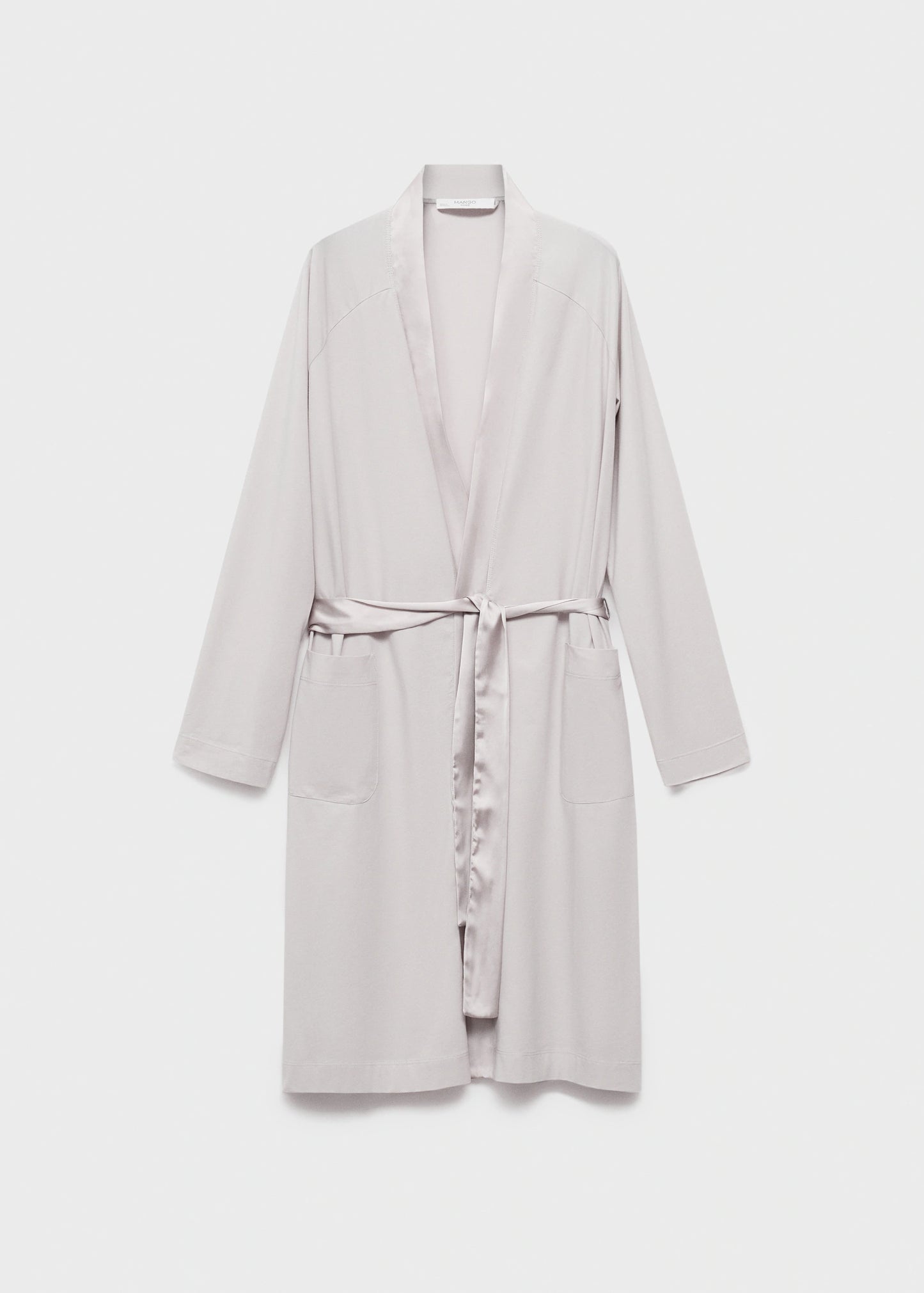 Cotton Dressing Gown With Satin Trim