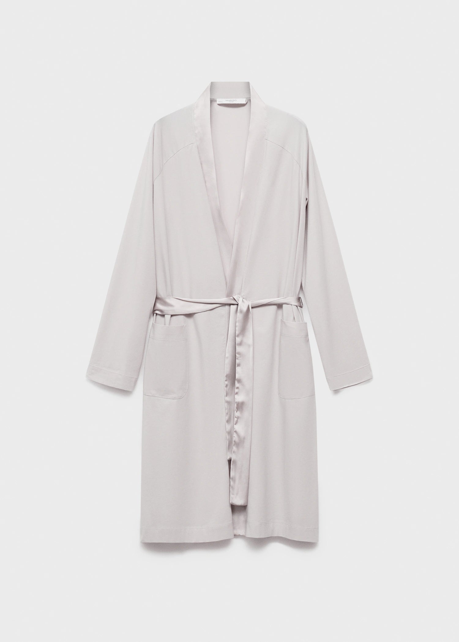 Cotton Dressing Gown With Satin Trim