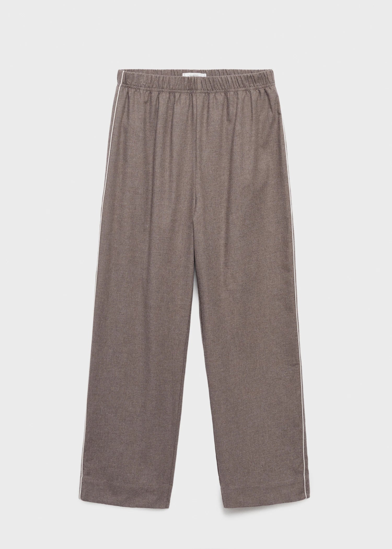 Cotton Flannel Trousers With Contrasting Piping
